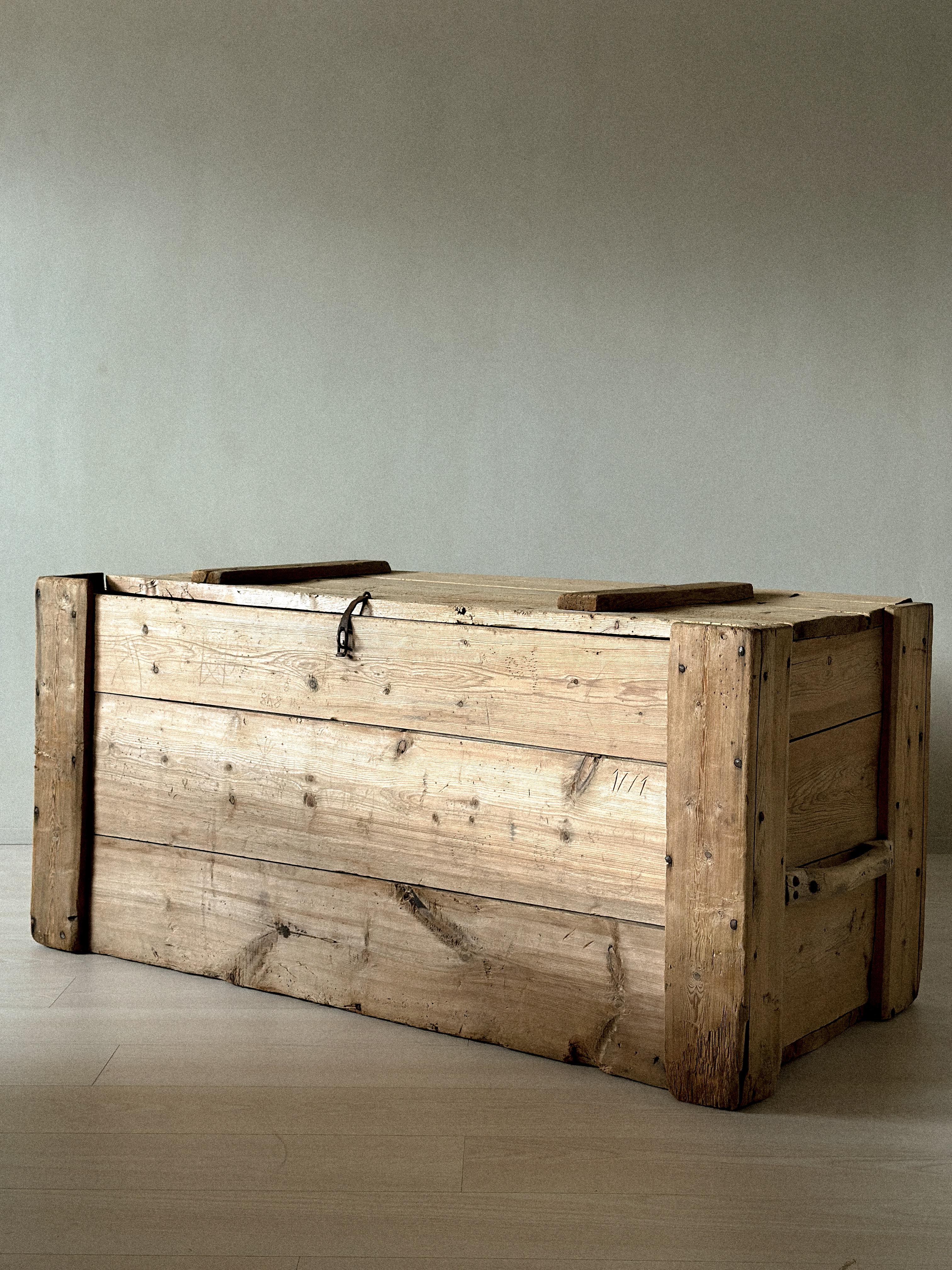 Antique Wooden Console, Scandinavian Wabi Sabi, c. 1700s For Sale 2