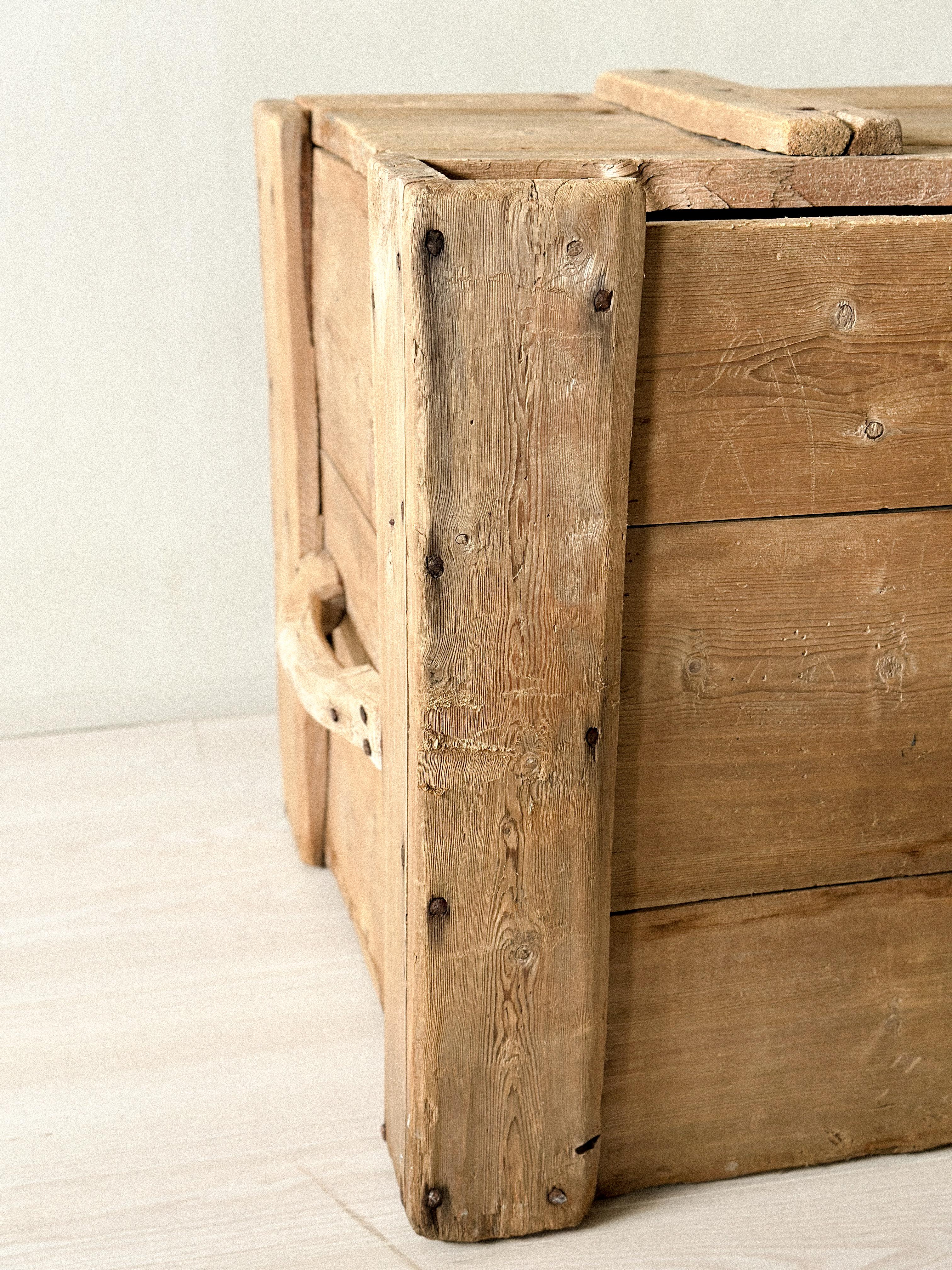 Antique Wooden Console, Scandinavian Wabi Sabi, c. 1700s For Sale 3