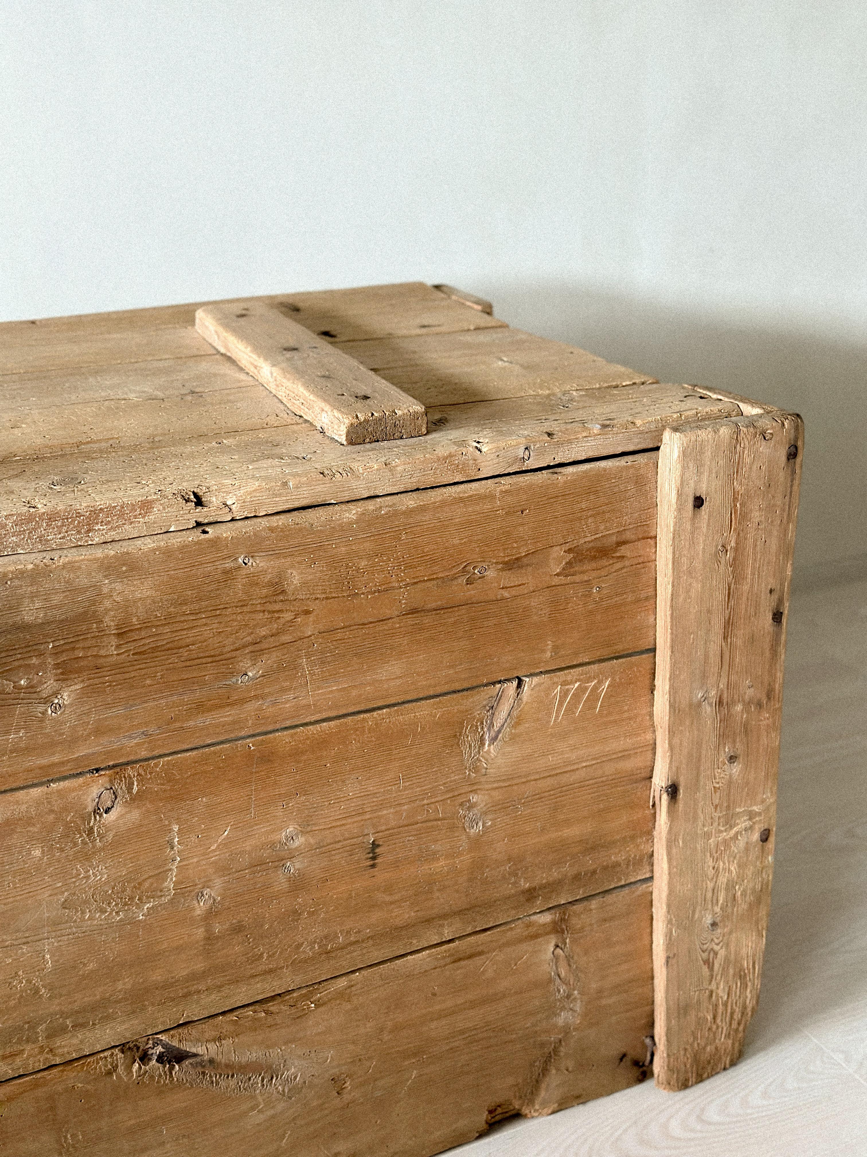 Antique Wooden Console, Scandinavian Wabi Sabi, c. 1700s For Sale 6