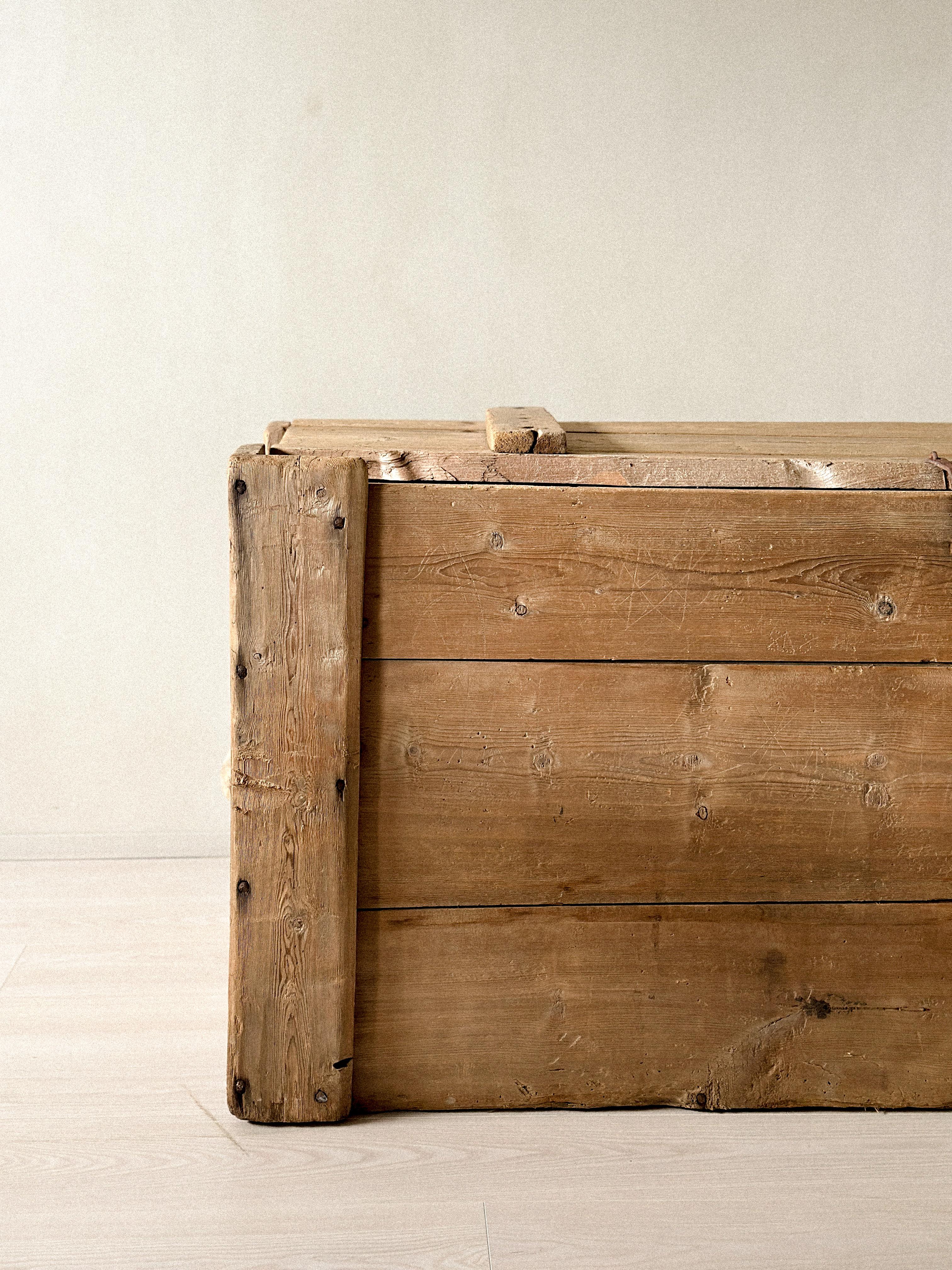Antique Wooden Console, Scandinavian Wabi Sabi, c. 1700s For Sale 8