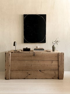 Antique Wooden Console, Scandinavian Wabi Sabi, c. 1700s