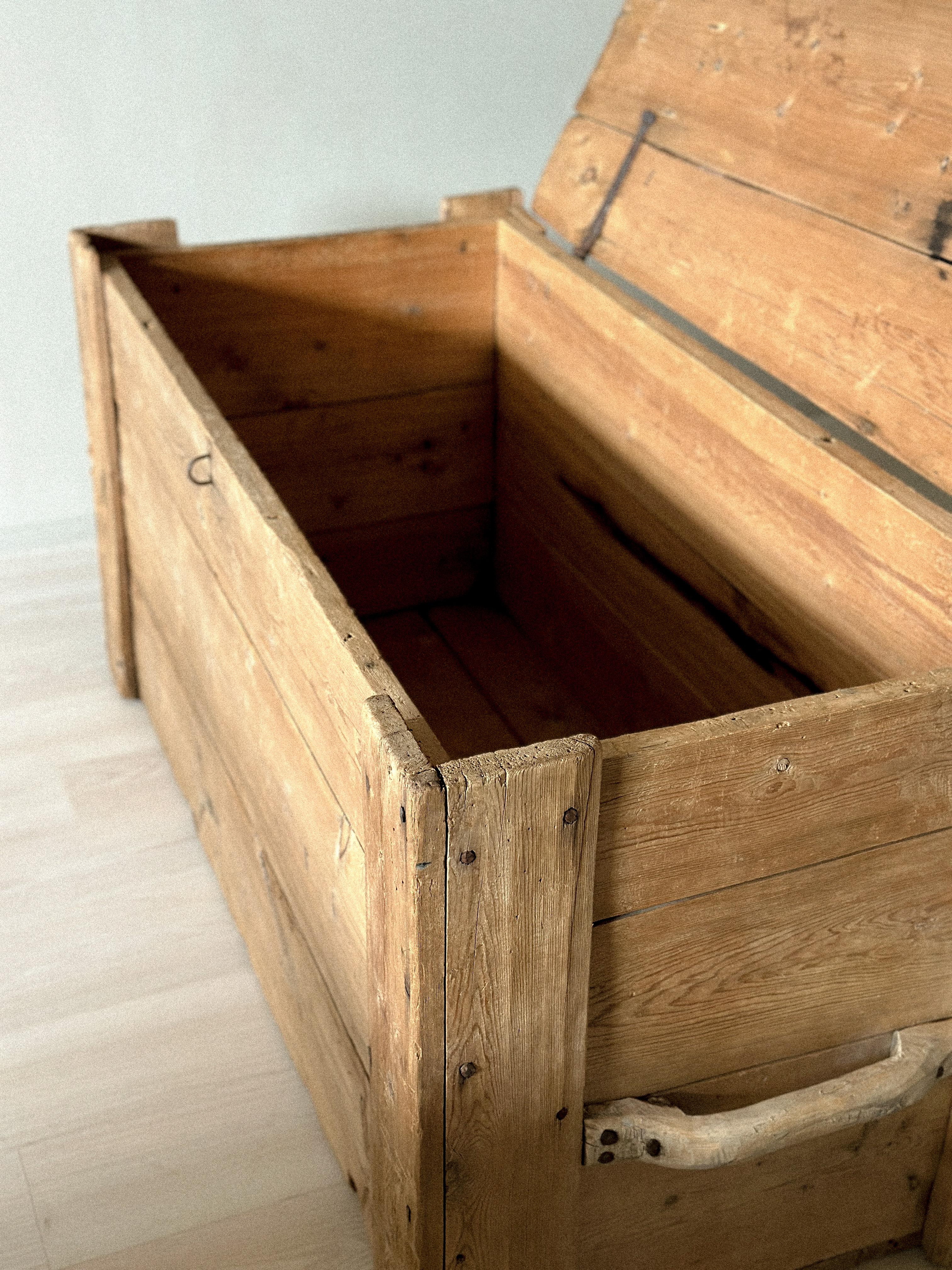 18th Century and Earlier Antique Wooden Console, Scandinavian Wabi Sabi, c. 1700s For Sale