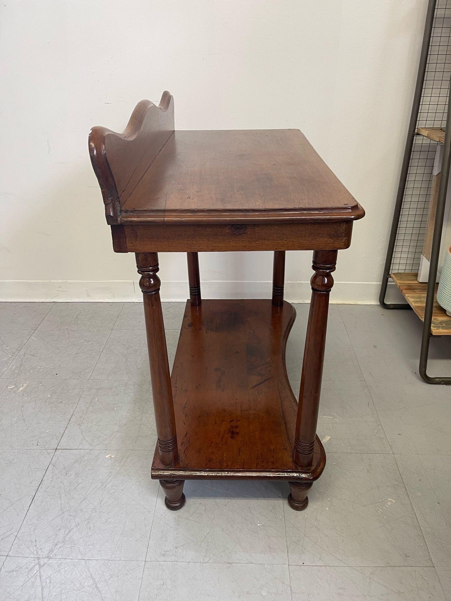 Antique Wooden Console Side Table With Turned Legs. For Sale 3