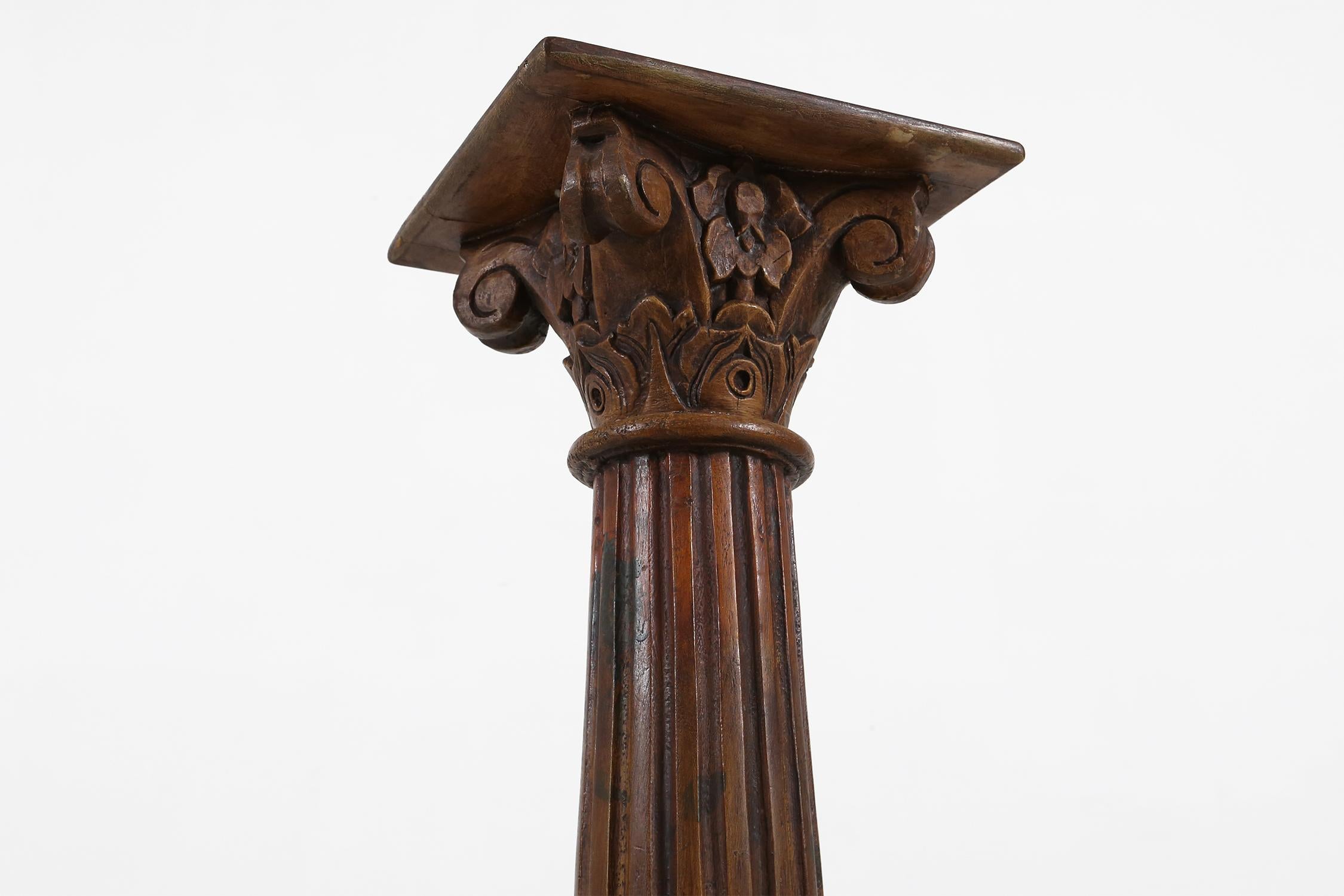 Antike korinthische Säule aus Holz, 1890 2
