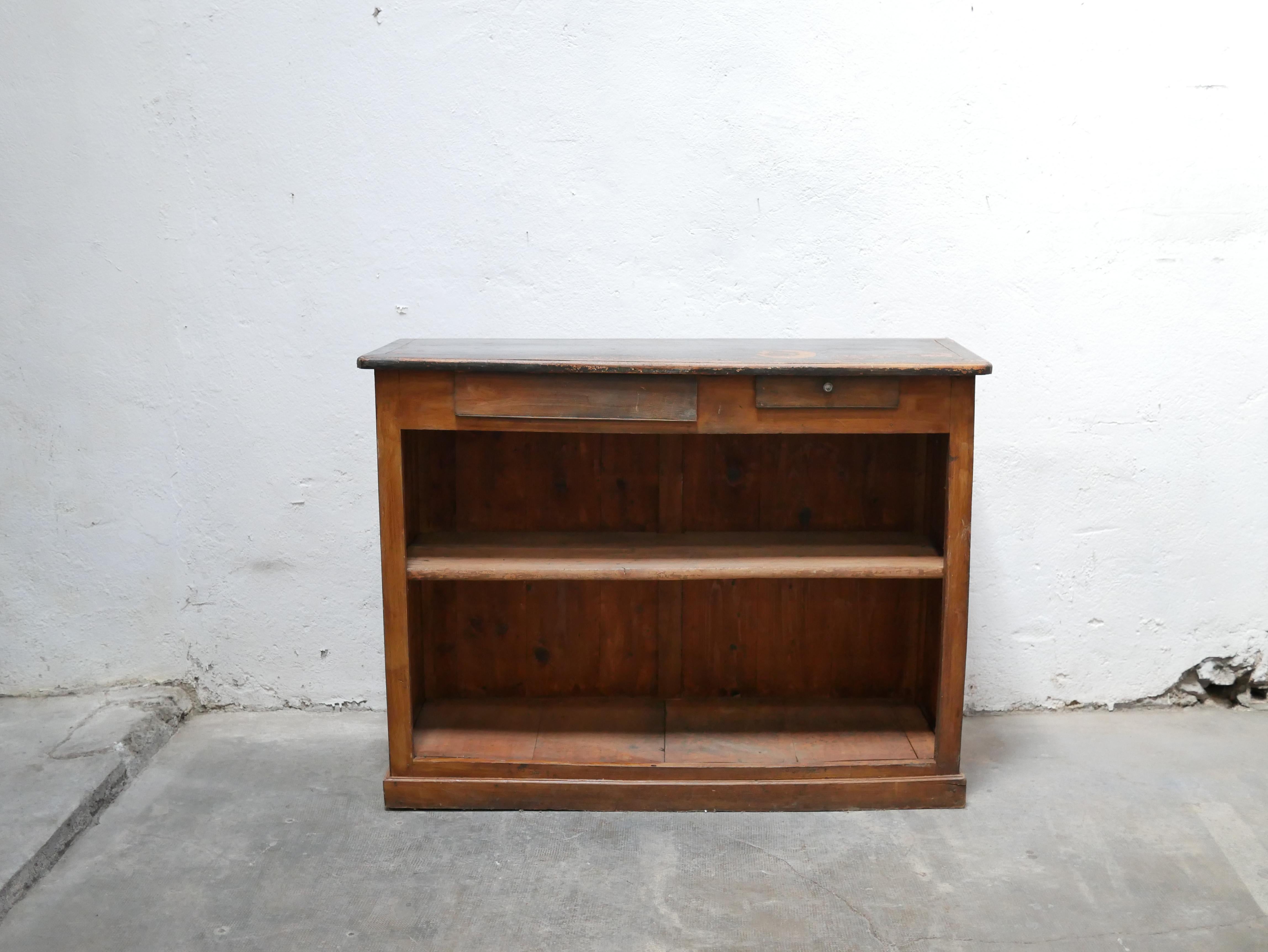 Antique wooden counter trade furniture For Sale 9