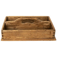 Antique Wooden Cutlery Box in Pine, Late 1800s, Sweden