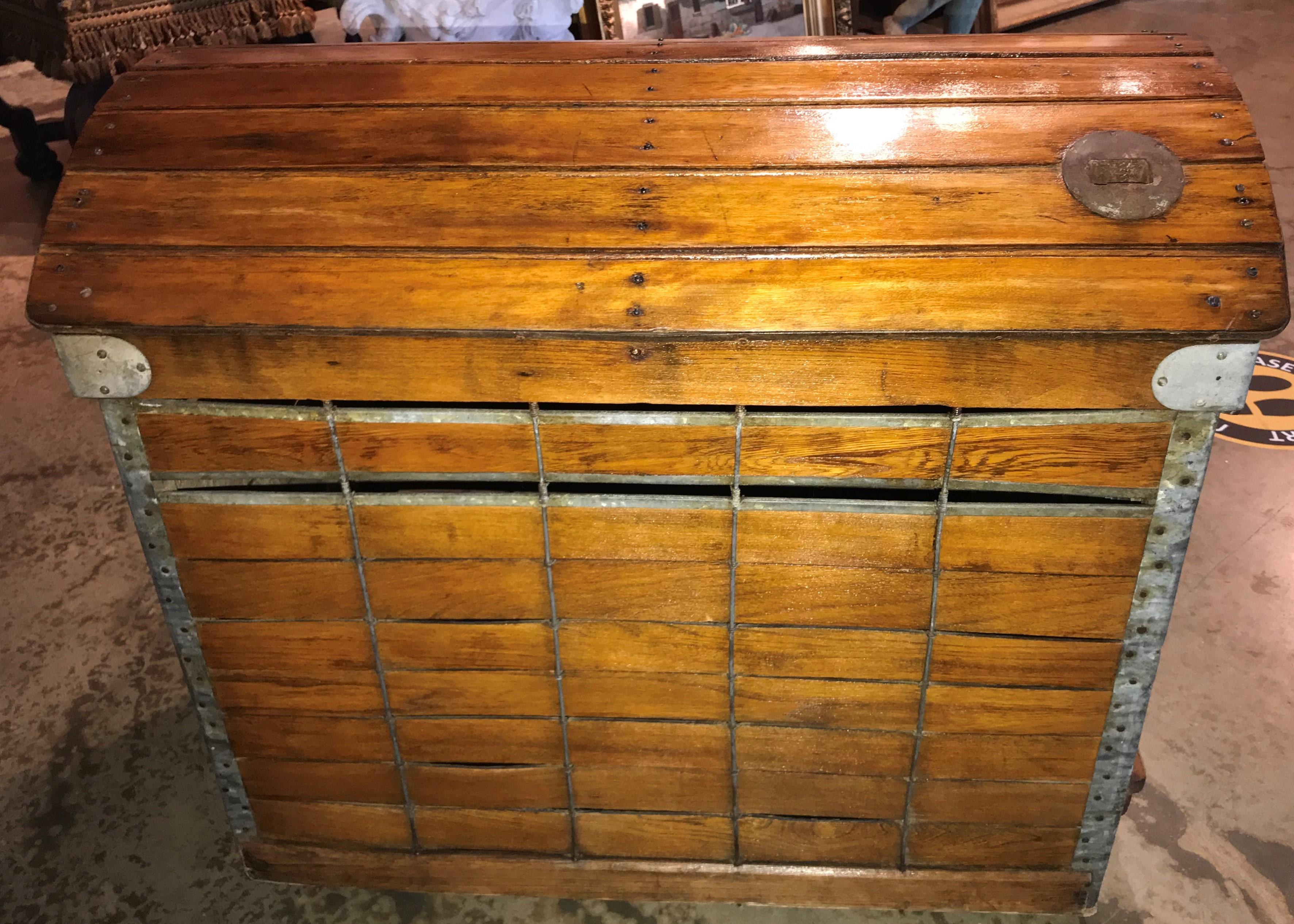 American Antique Wooden Dog Carrier by Absalom Backus, Jr & Sons with Label circa 1902
