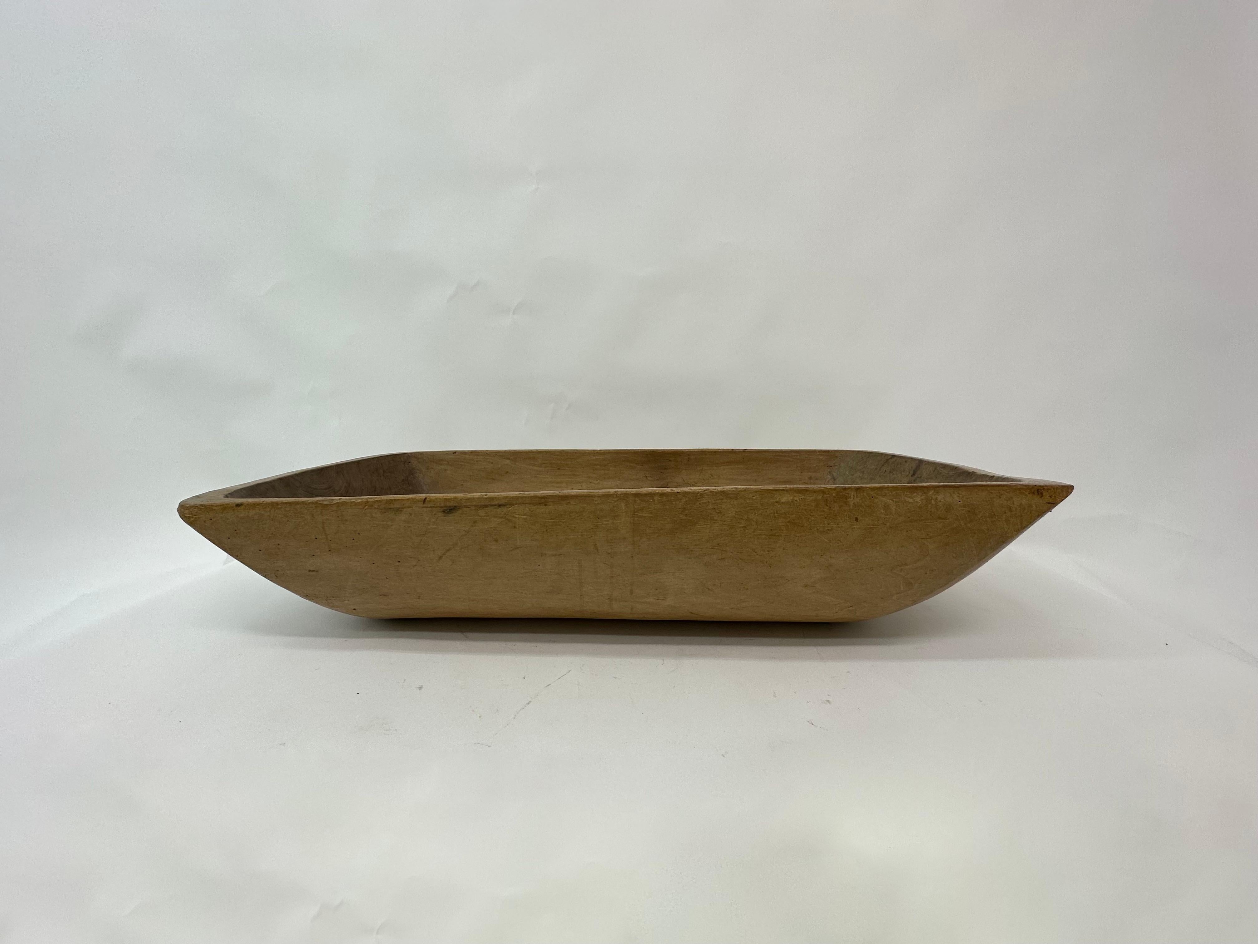 Antique Wooden Dough Bowl Trough Hand Carved, 1900s For Sale 4