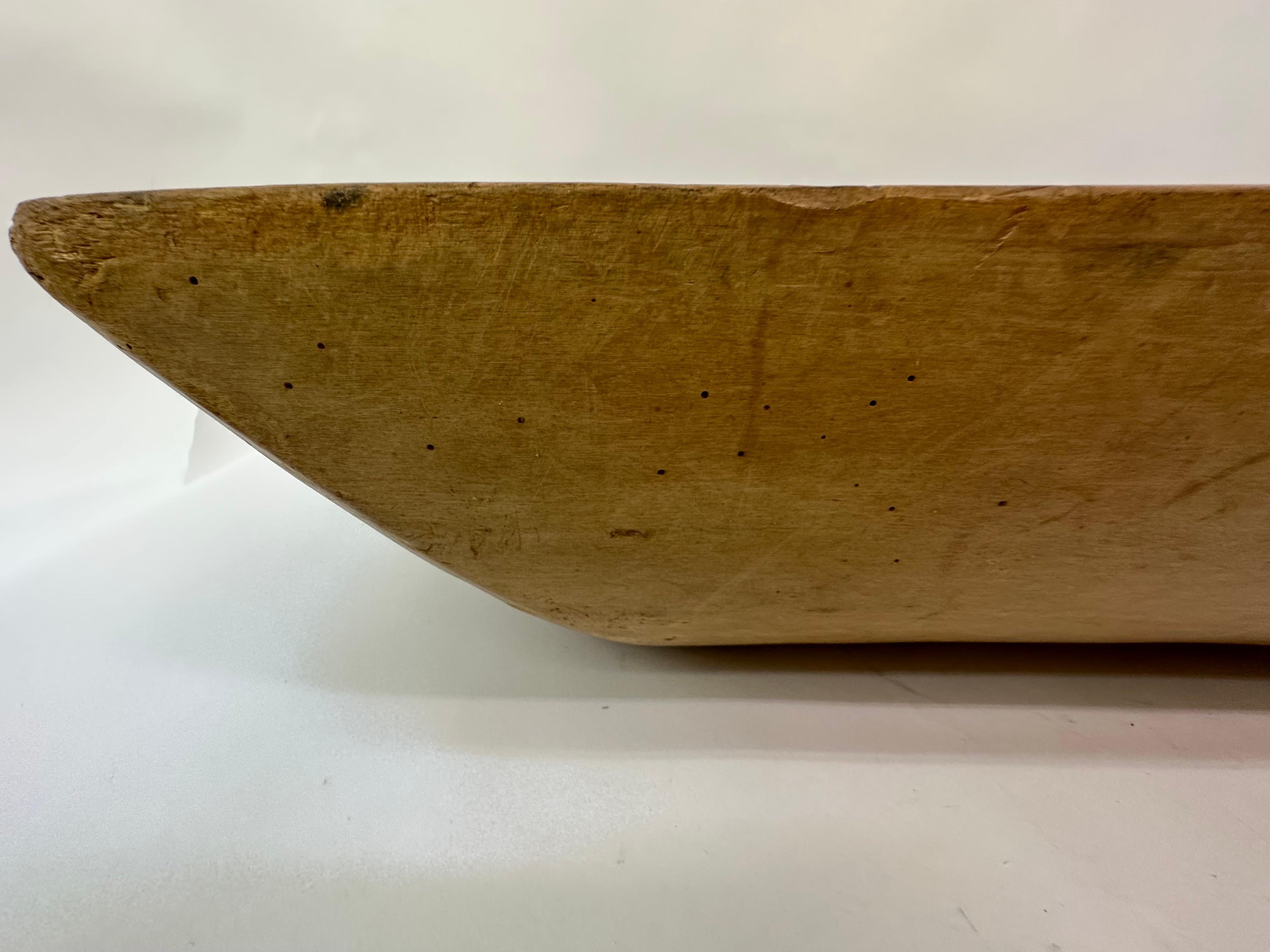 Antique Wooden Dough Bowl Trough Hand Carved, 1900s For Sale 5