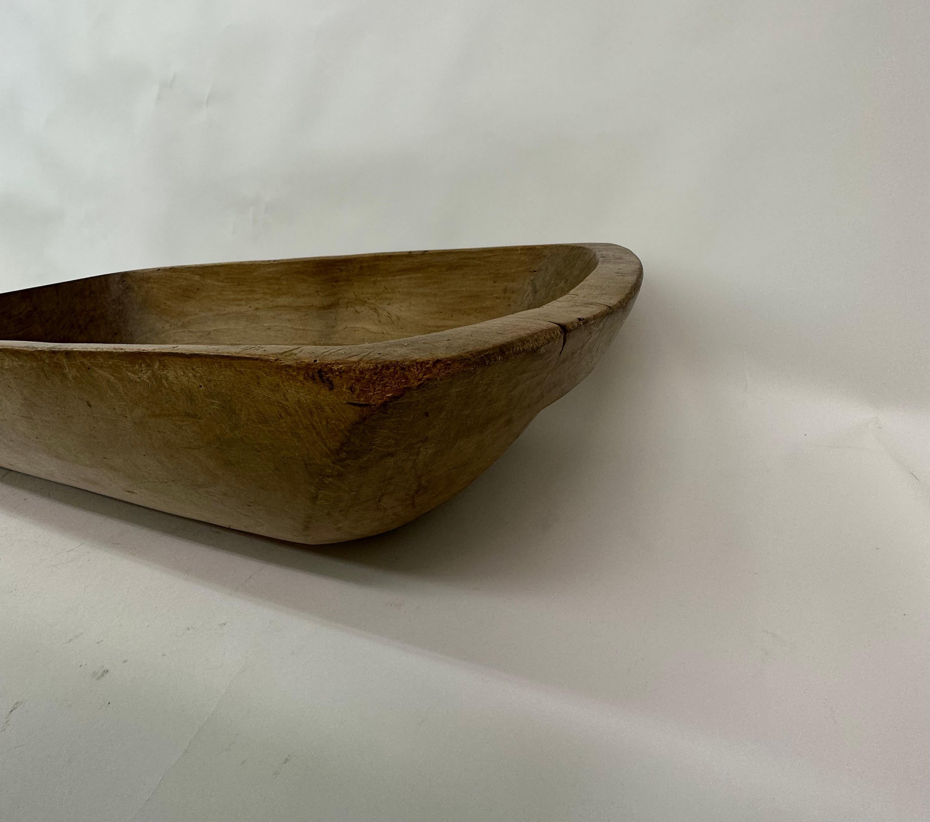 Antique Wooden Dough Bowl Trough Hand Carved, 1900s For Sale 6
