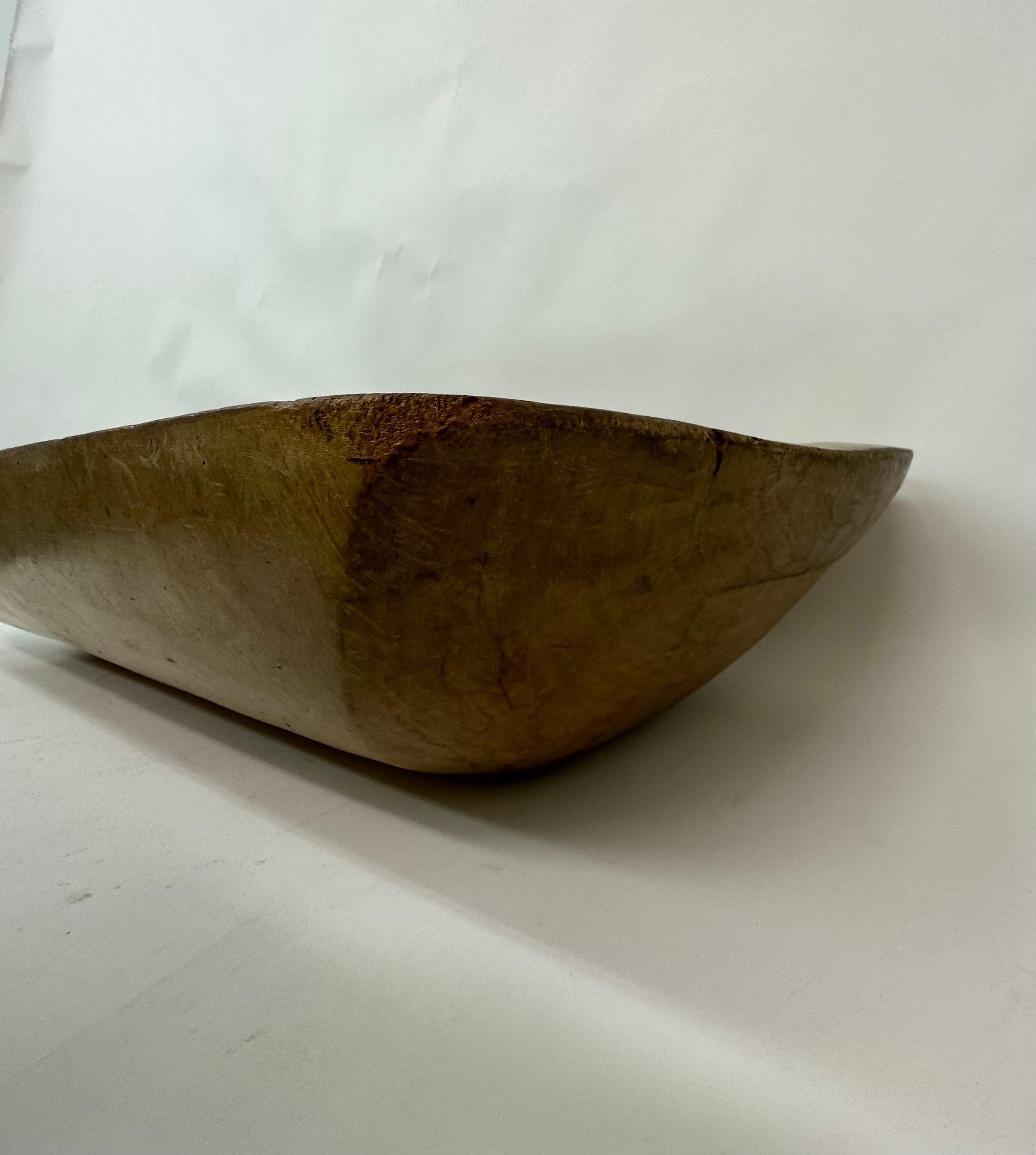 Antique Wooden Dough Bowl Trough Hand Carved, 1900s For Sale 7