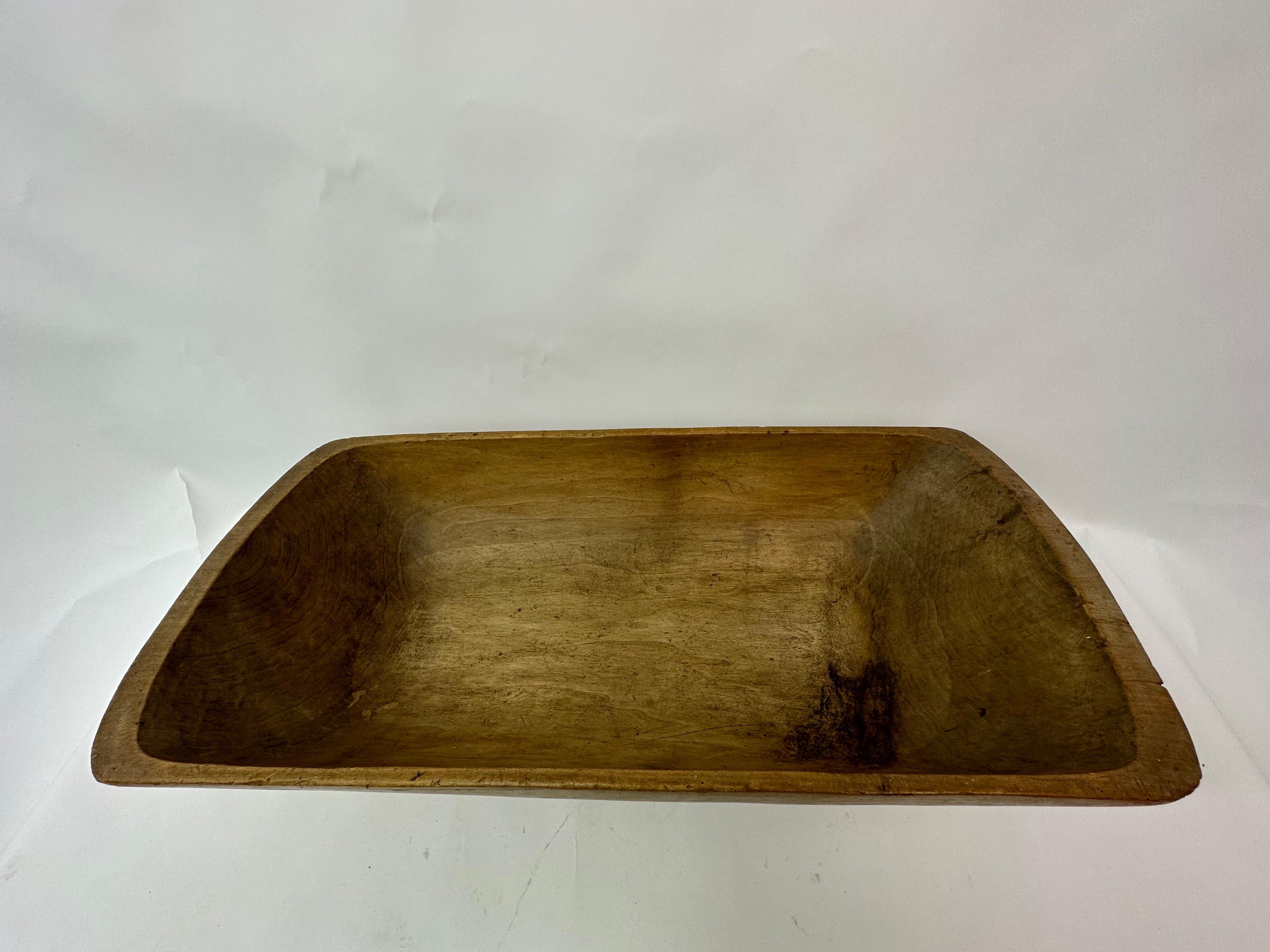 Antique Wooden Dough Bowl Trough Hand Carved, 1900s For Sale 8