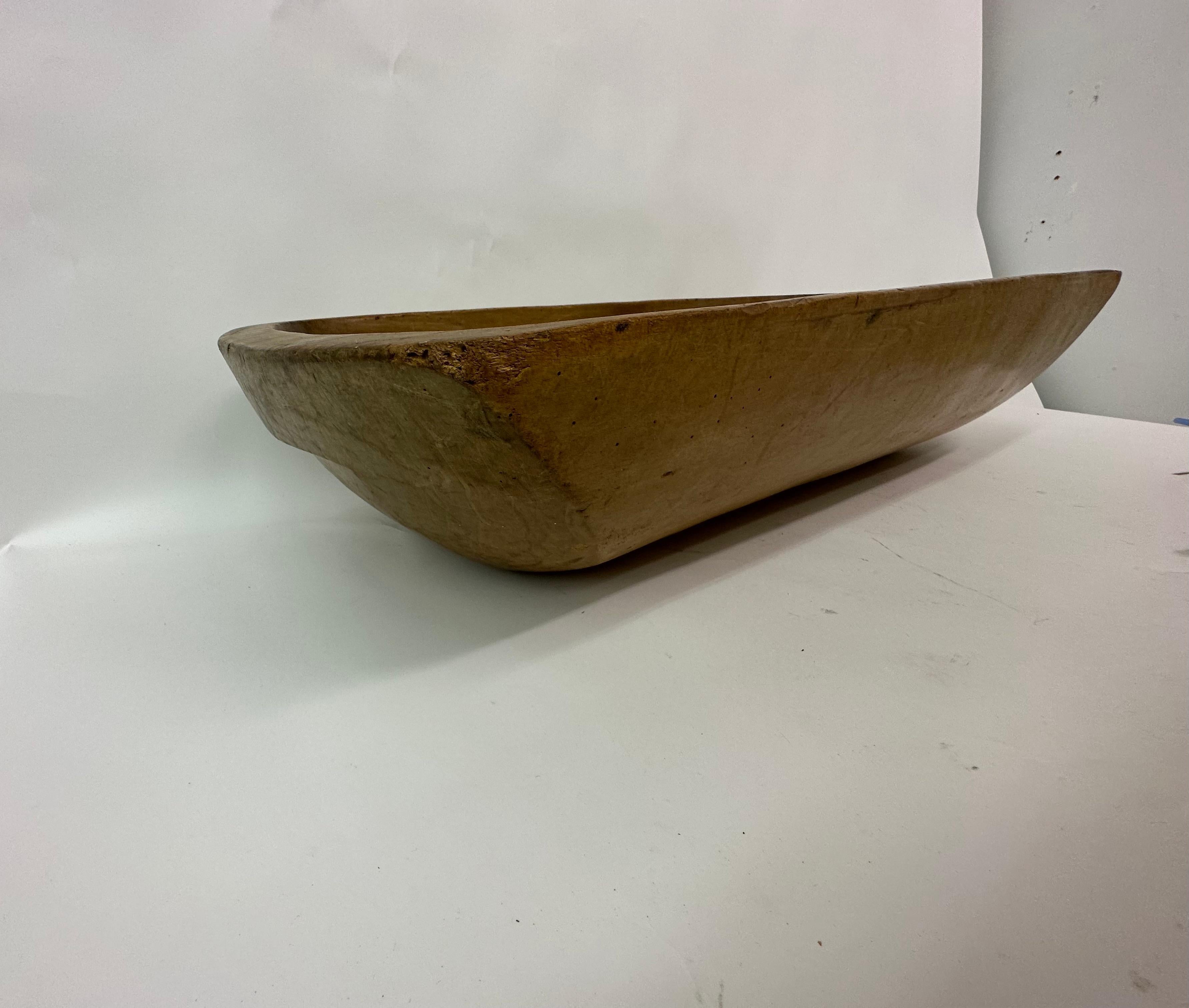 Antique Wooden Dough Bowl Trough Hand Carved, 1900s For Sale 12
