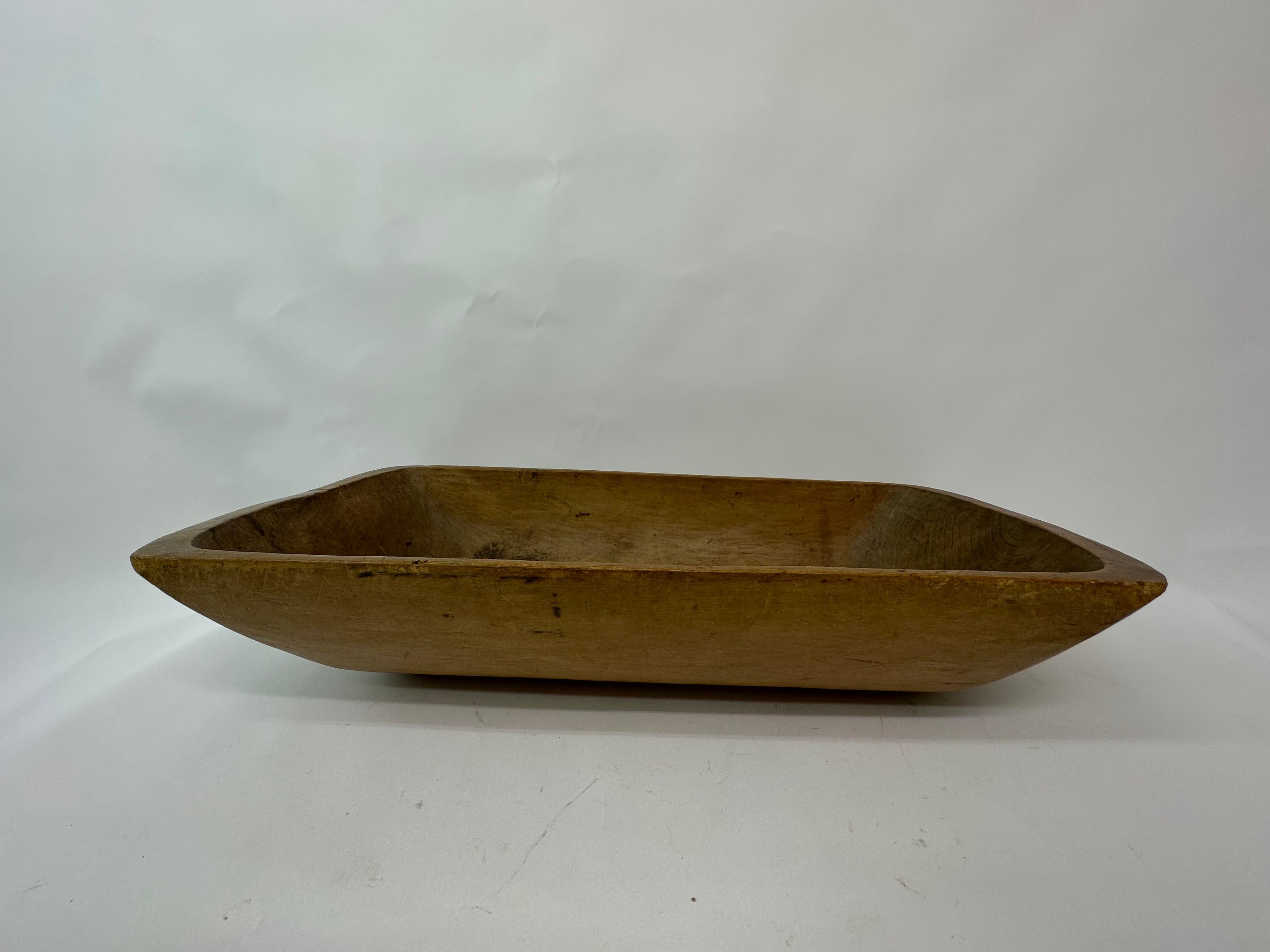 Antique Wooden Dough Bowl Trough Hand Carved, 1900s For Sale 13