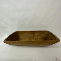 Antique Wooden Dough Bowl Trough Hand Carved, 1900s