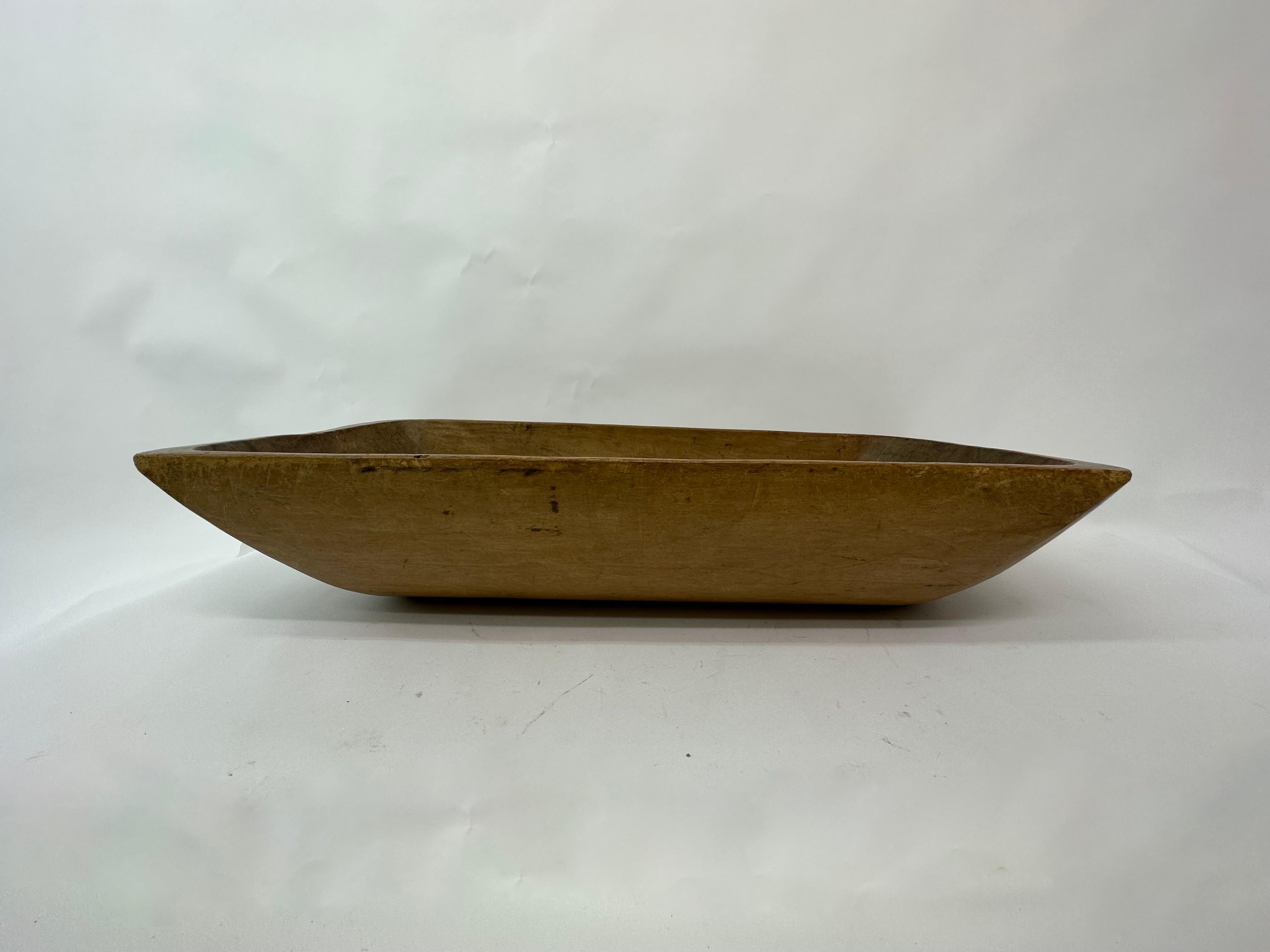 Antique Wooden Dough Bowl Trough Hand Carved, 1900s For Sale 14