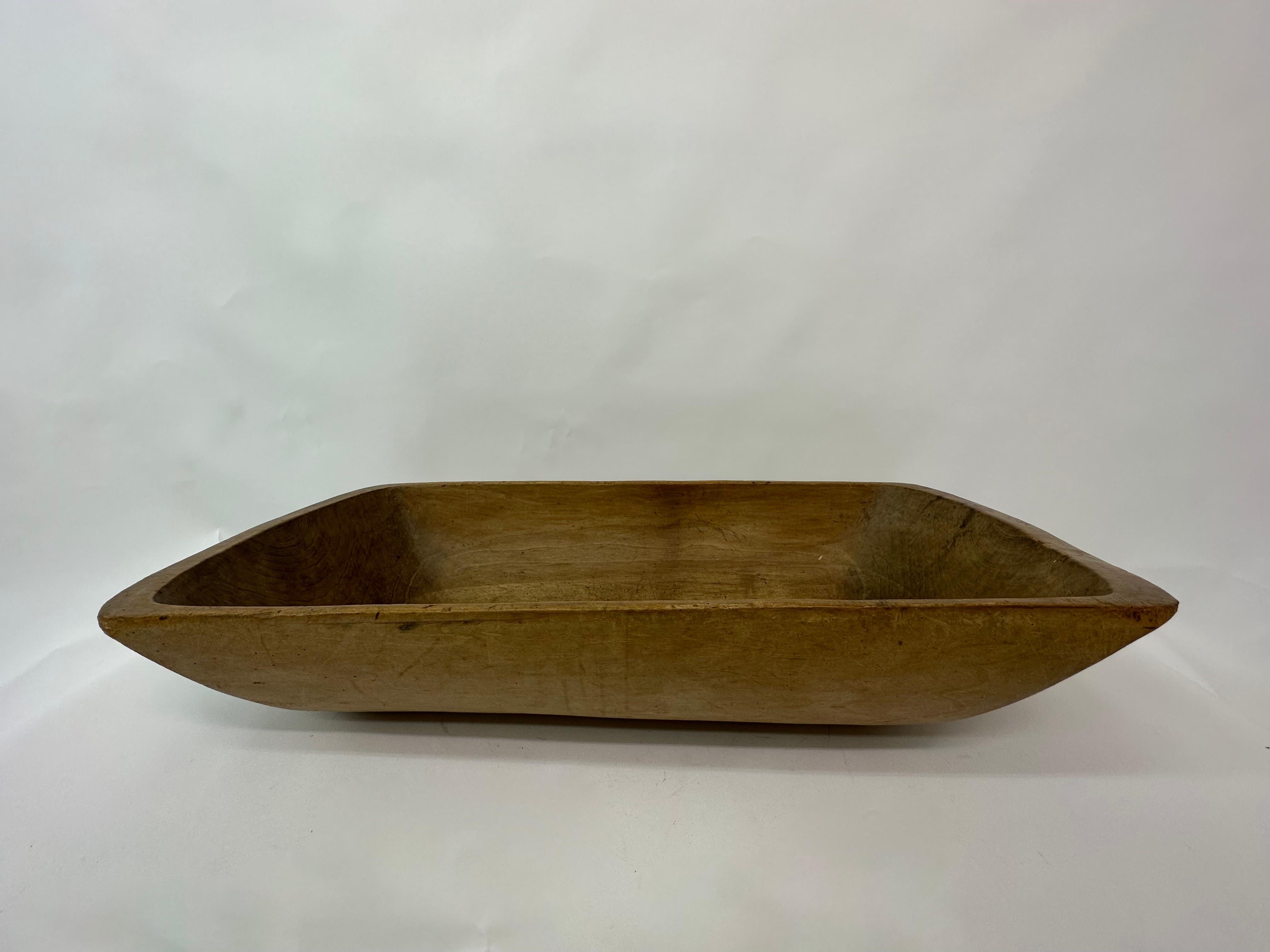 Antique Wooden Dough Bowl Trough Hand Carved, 1900s For Sale at 1stDibs