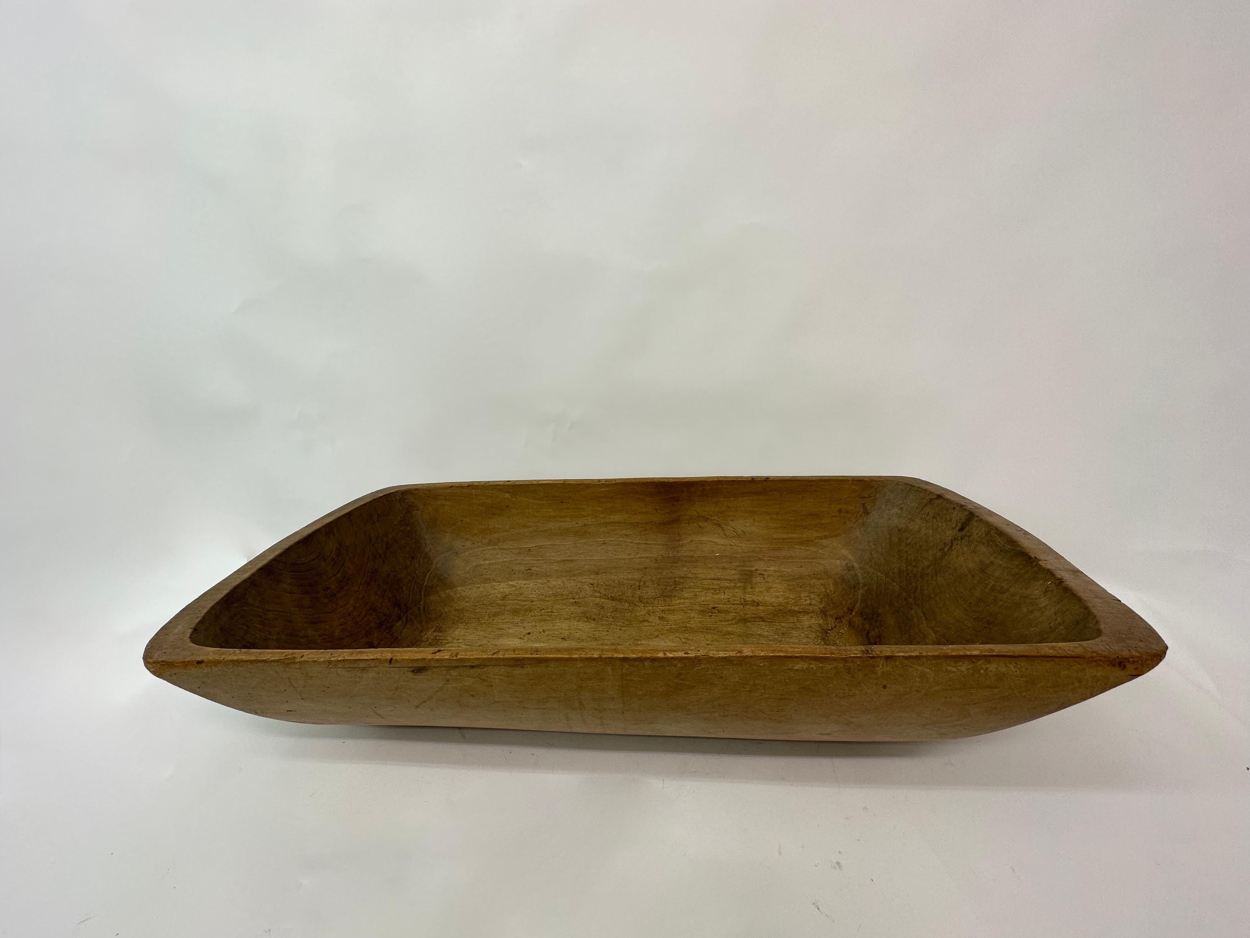 Antique Wooden Dough Bowl Trough Hand Carved, 1900s In Good Condition For Sale In Delft, NL