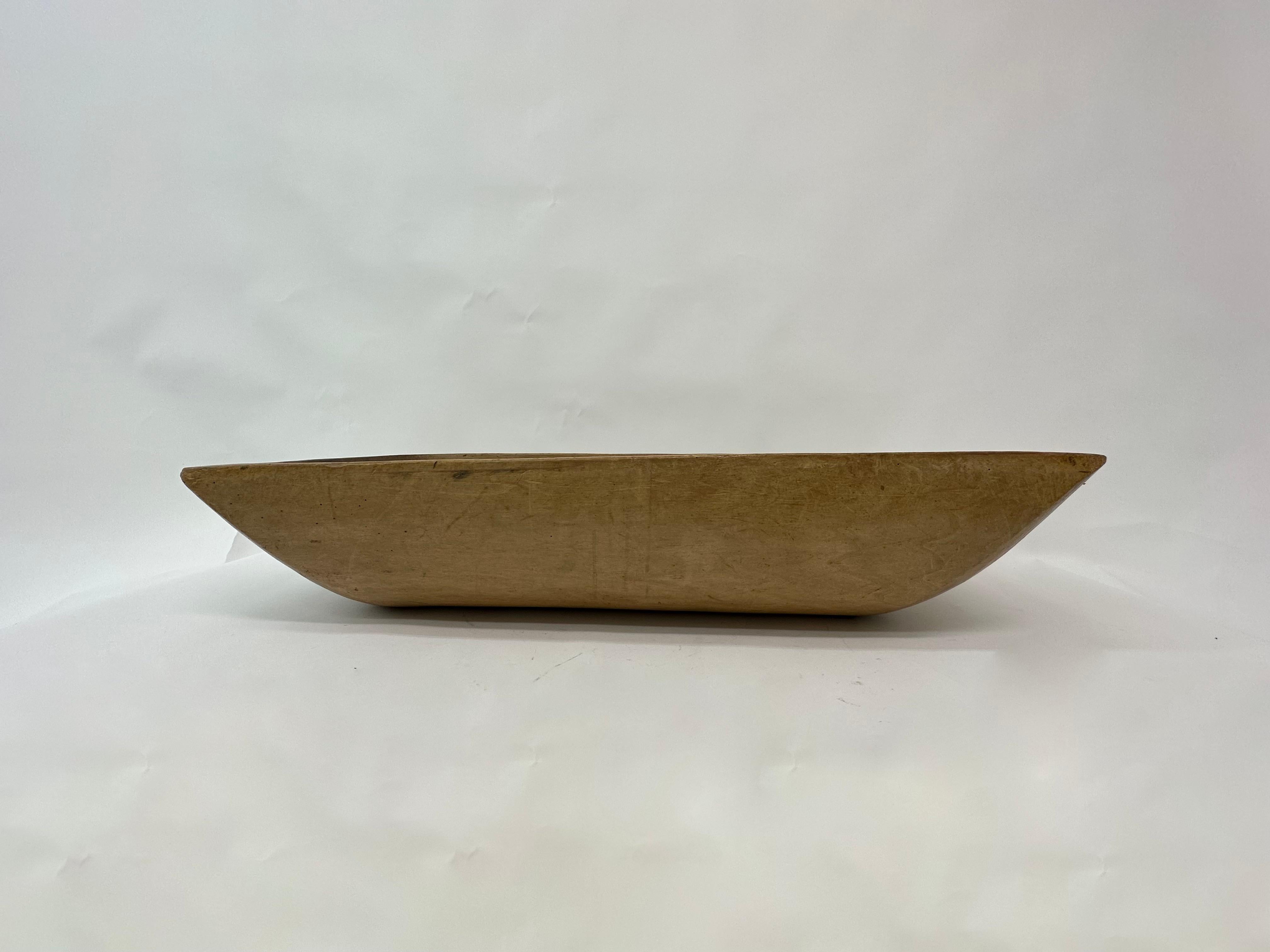 Antique Wooden Dough Bowl Trough Hand Carved, 1900s For Sale 2