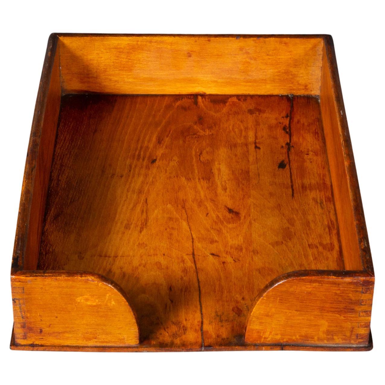 Antique Wooden Dovetail Office Tray c.1930 (FREE SHIPPING) For Sale