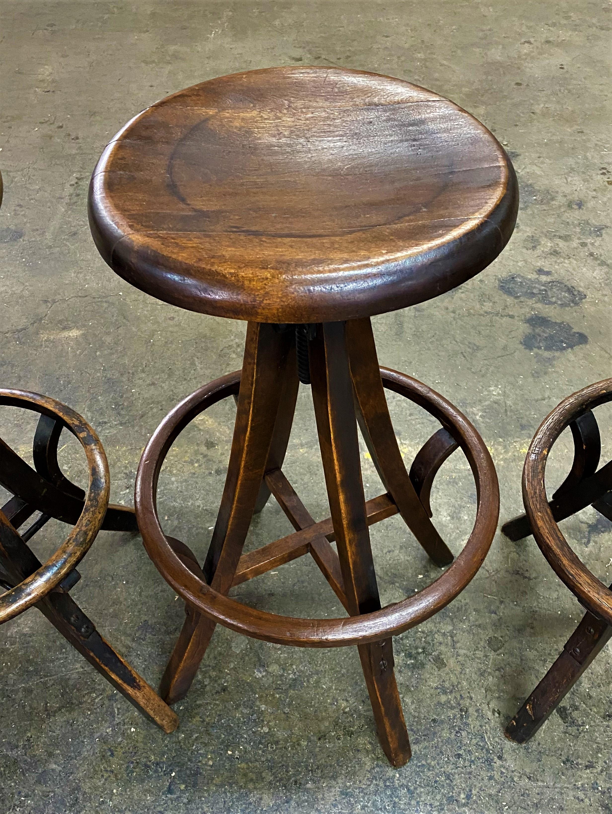 American Antique Wooden Drafting Stools
