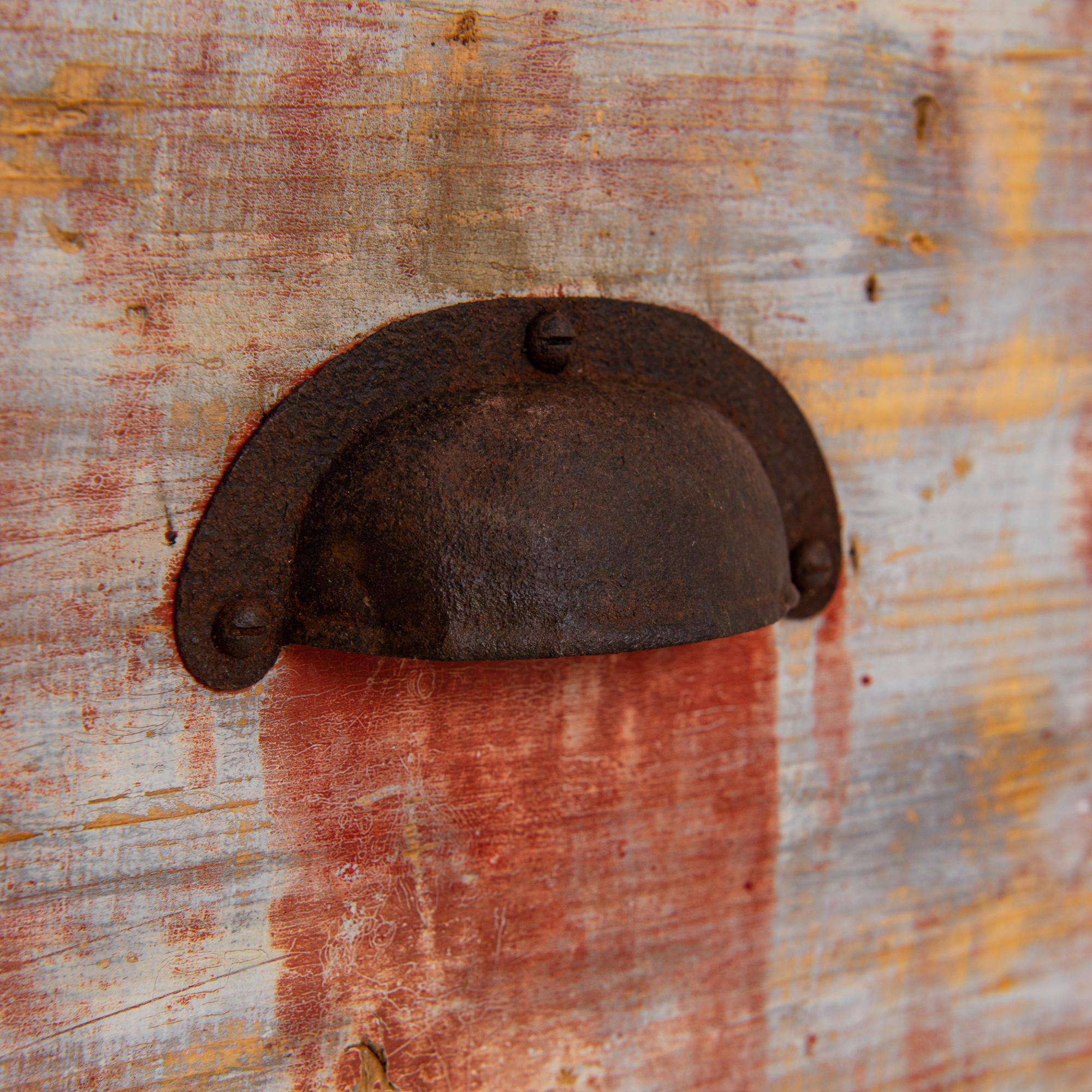 Antike Schubladenbank aus Holz 4