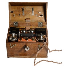 Antique Wooden Ericsson MB 115 Crank Magneto Field Telephone 1895 С Mark 1