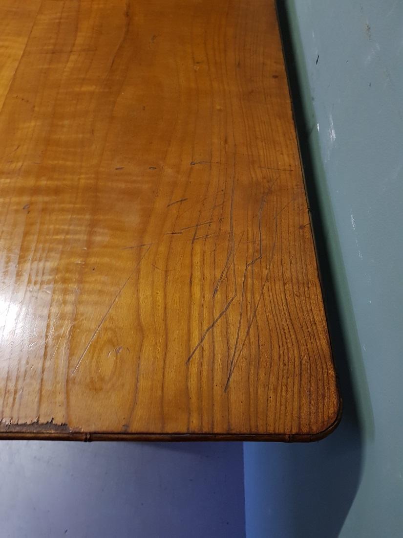 Antique Wooden Faux Bamboo Folding Table with Cherry Wood Top In Good Condition For Sale In Raalte, NL