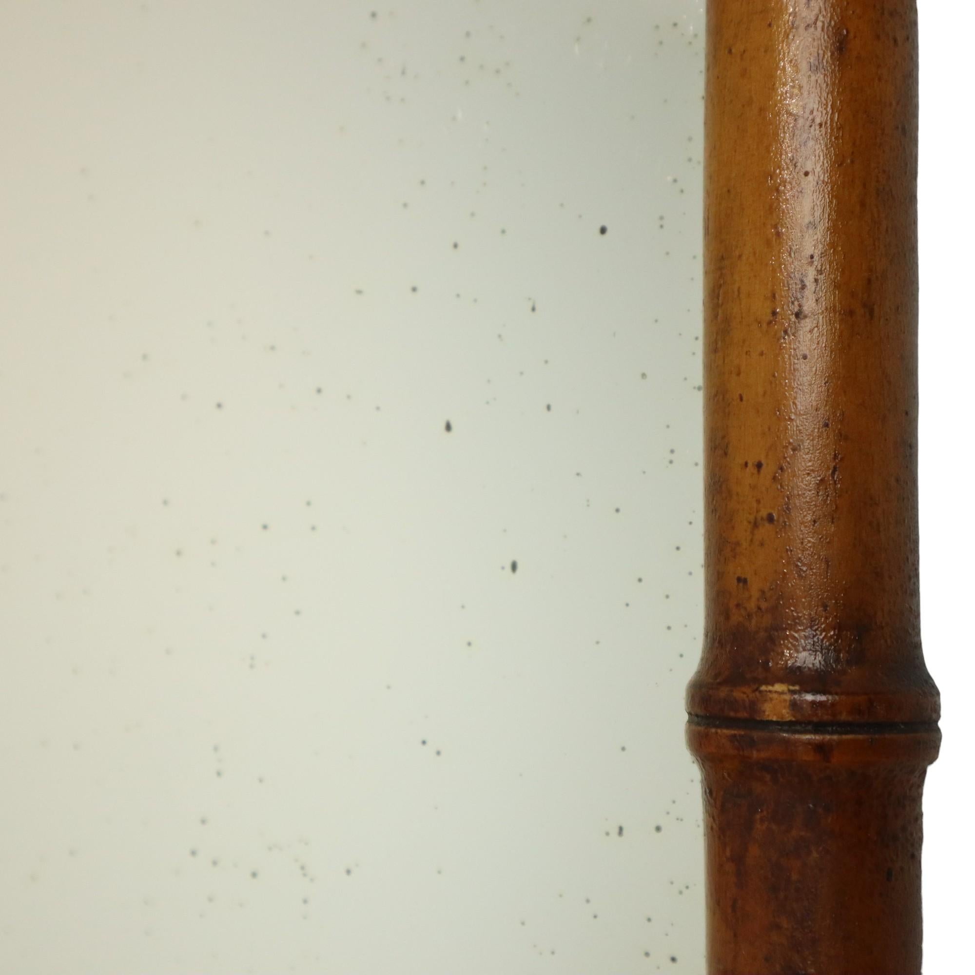 Antique Wooden Faux Bamboo Mirror Chinoiserie France 55x43cm siglo XX