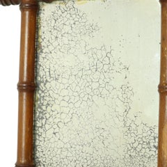 Antique Mirror en Bois Faux Bambou France 40x34cm