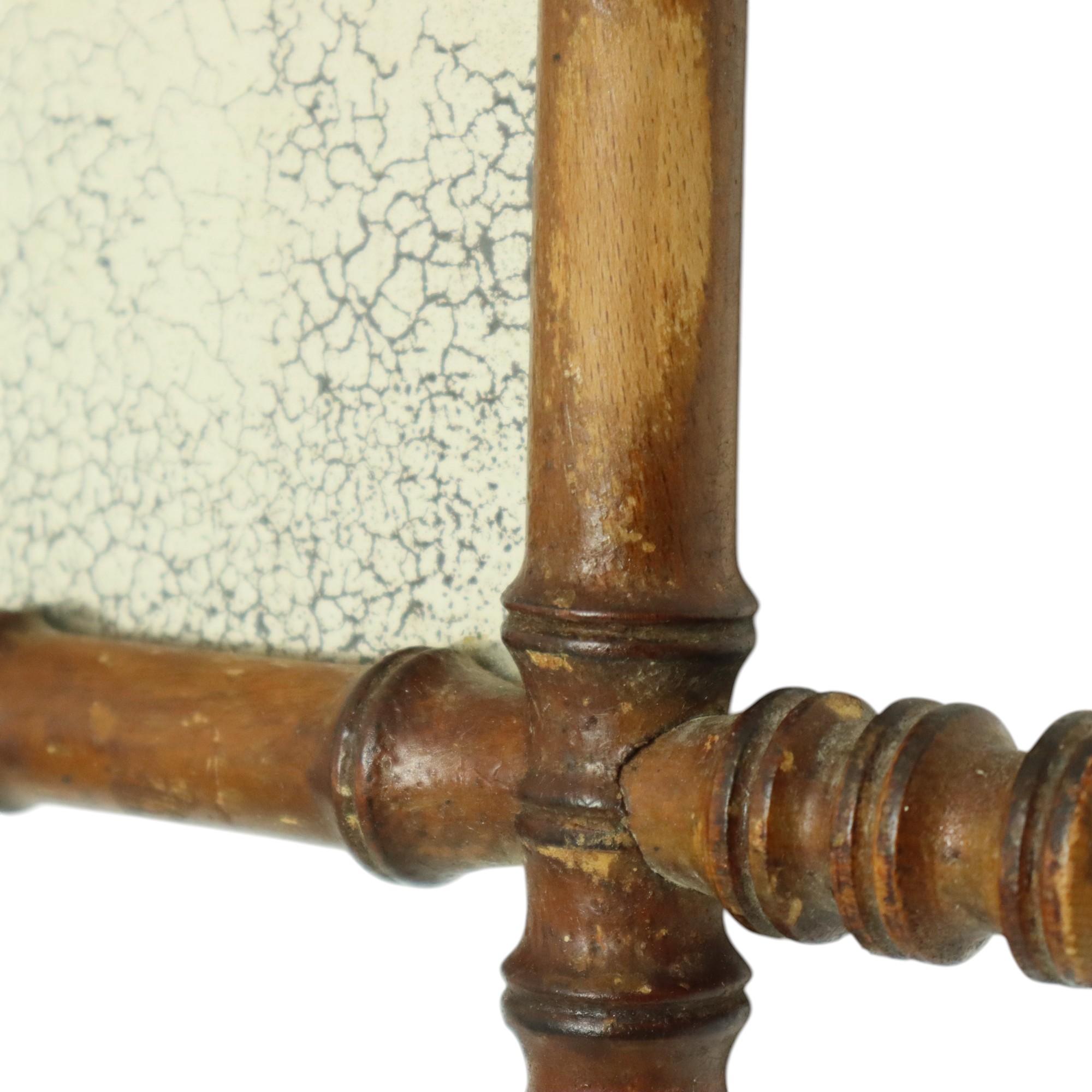 Antique Wooden Faux Bamboo Mirror France 40x34cm For Sale 2