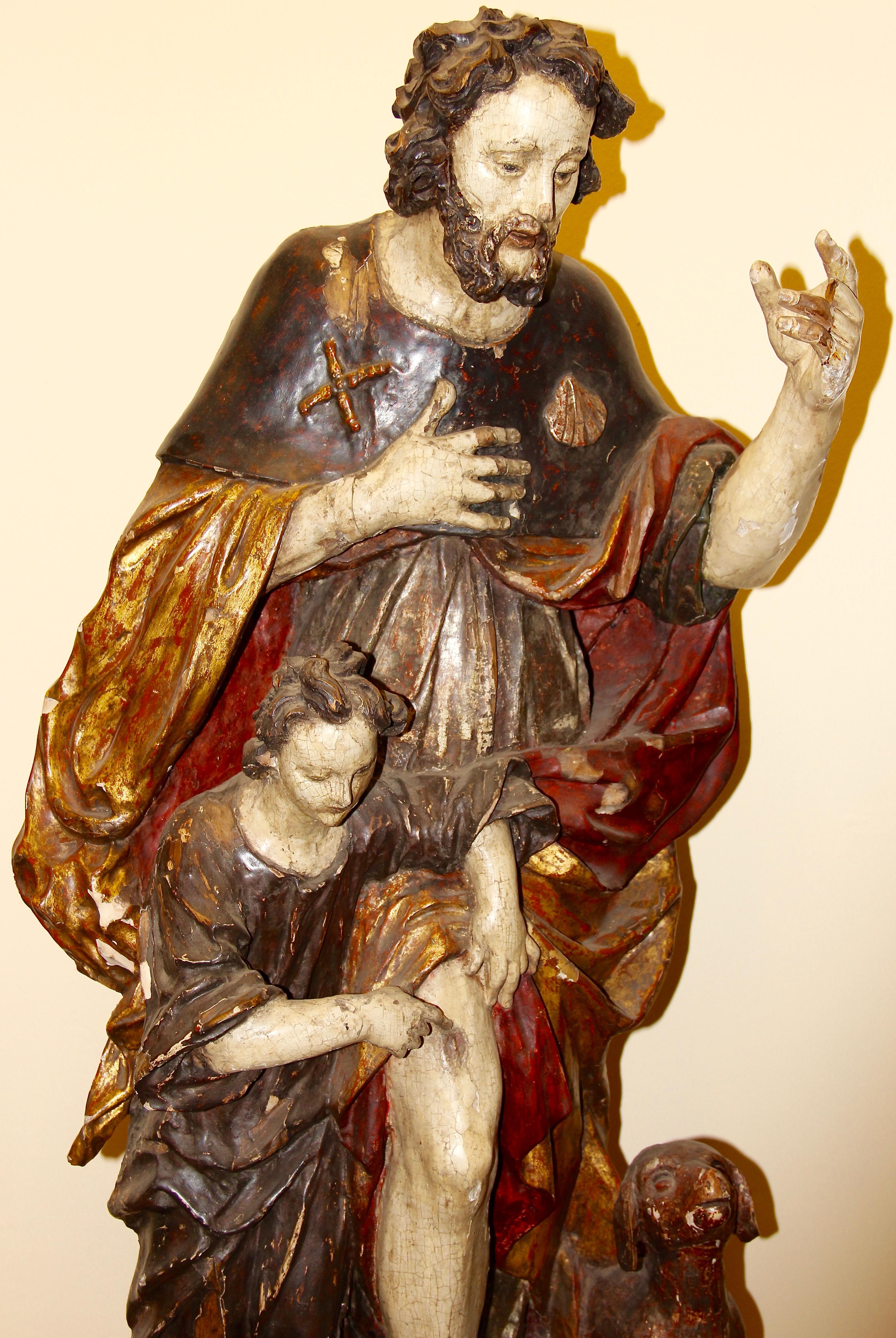 Sculpté à la main Figure ancienne en bois, probablement du XVIIe siècle en vente