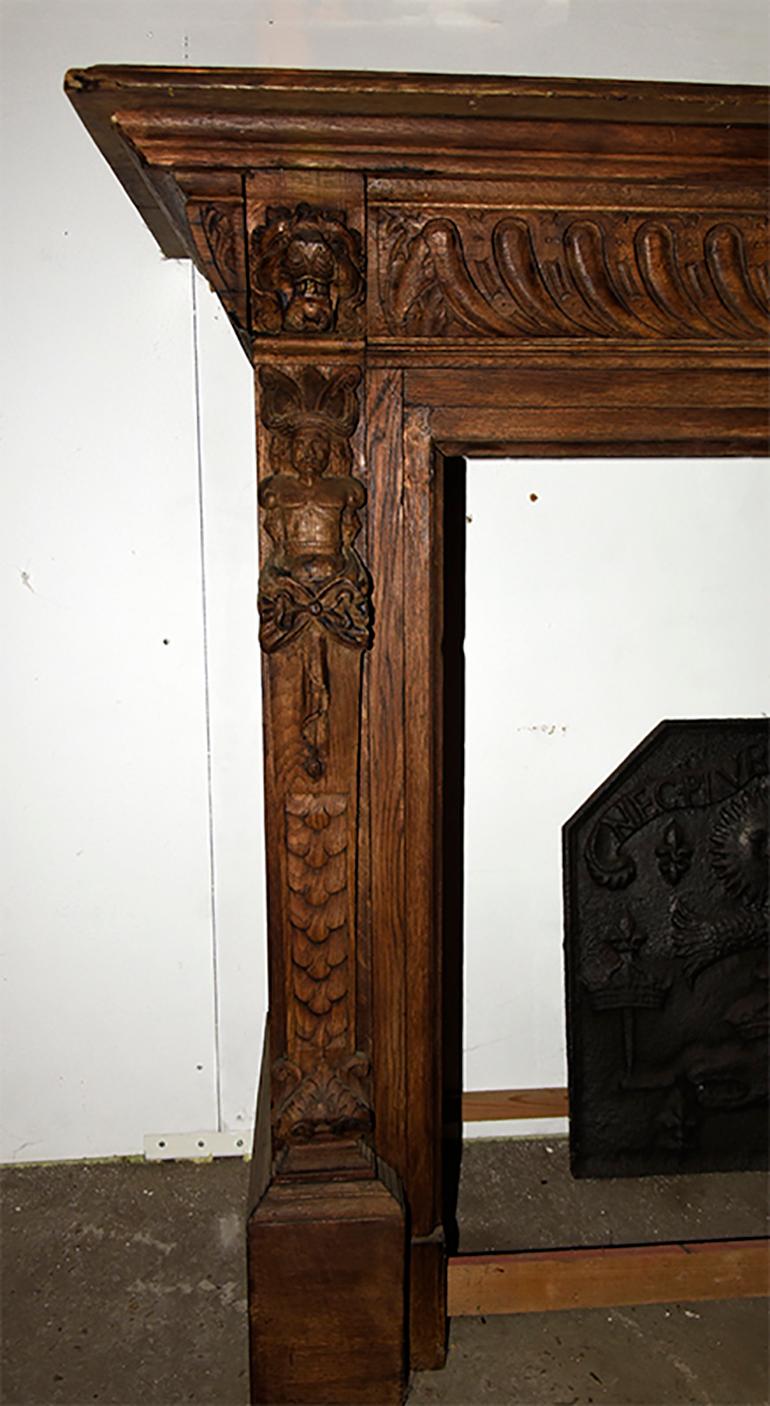 An antique wooden fireplace mantel from the 19th century
to place around the chimney.