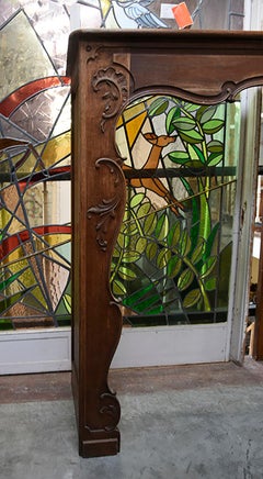 Antique Wooden Fireplace Mantel, 19th Century