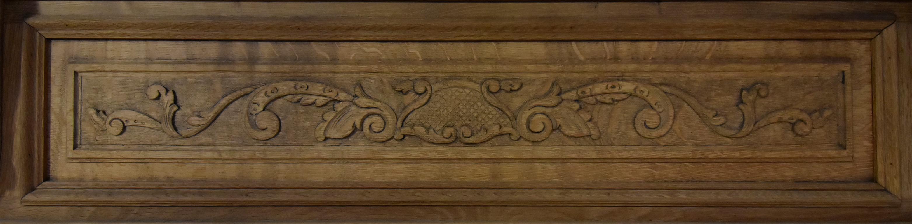 French Antique Wooden Fireplace Mantel, 19th Century