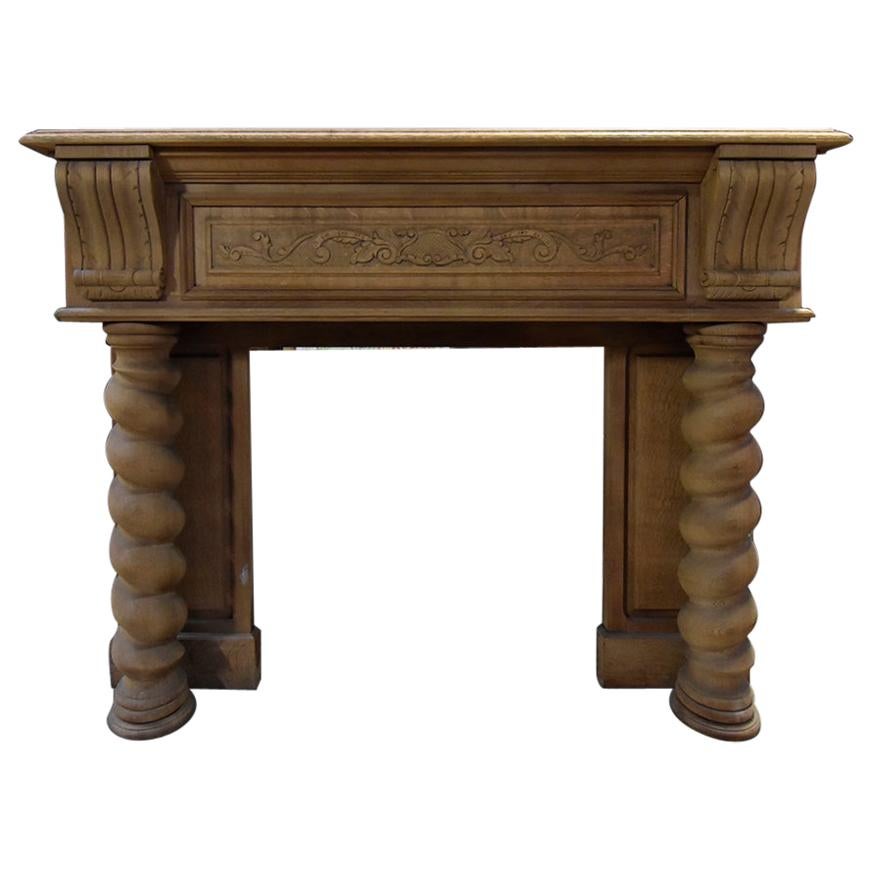 Antique Wooden Fireplace Mantel, 19th Century