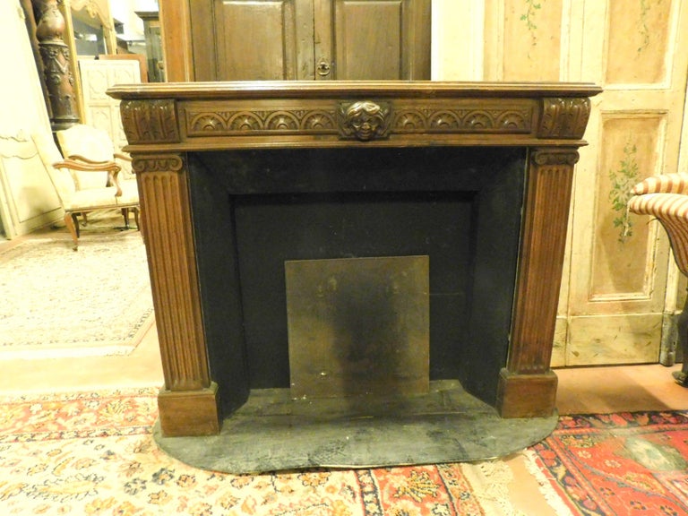 Antique Wooden Fireplace Mantel, Carved with Satyr and Columns, 19th  Century Italy For Sale at 1stDibs | antique fireplace mantels, antique  mantels for sale, antique fireplace mantles