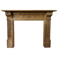 Antique Wooden Firplace Mantel, 19th Century