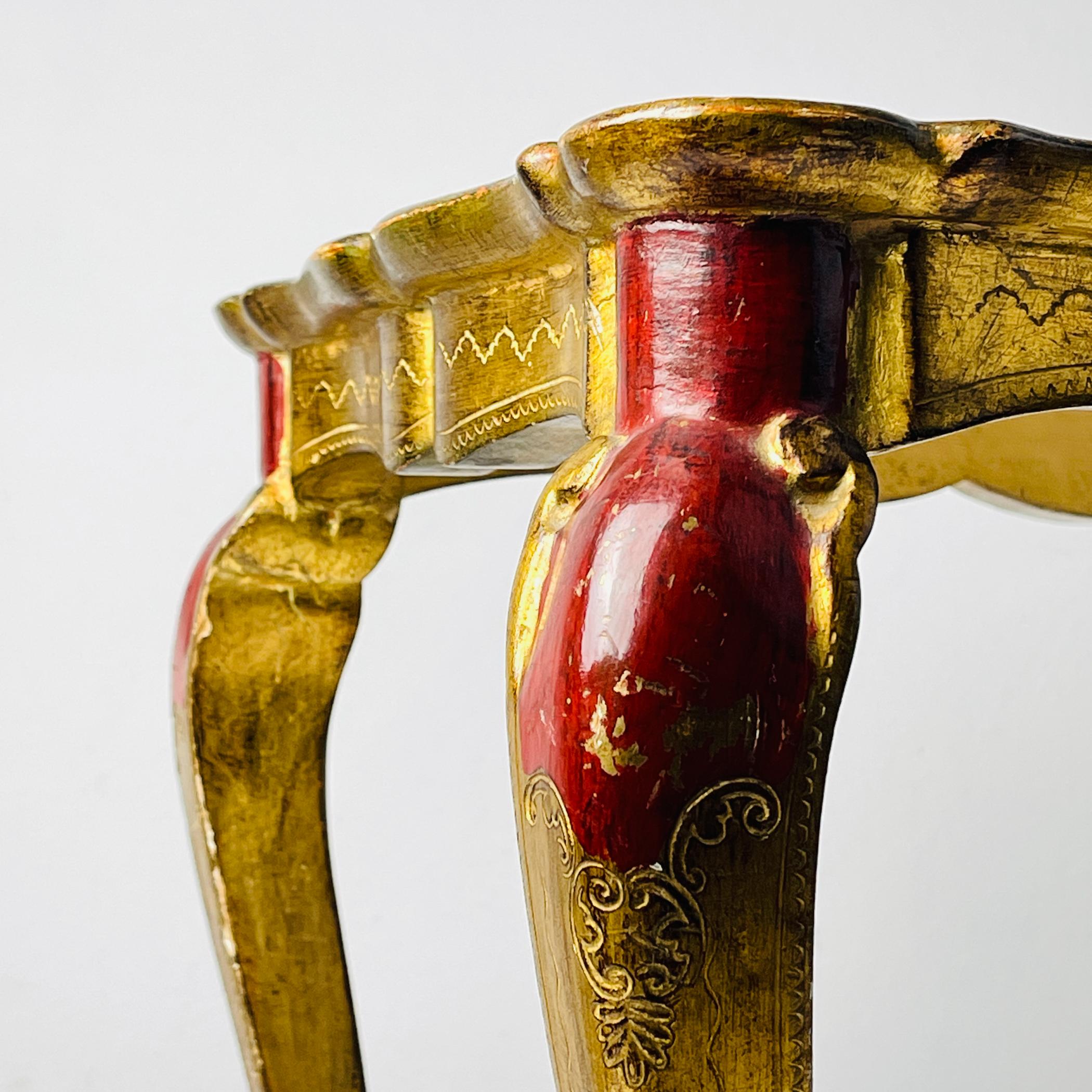 Antique Wooden Florentine Table, Italy 1950s For Sale 2