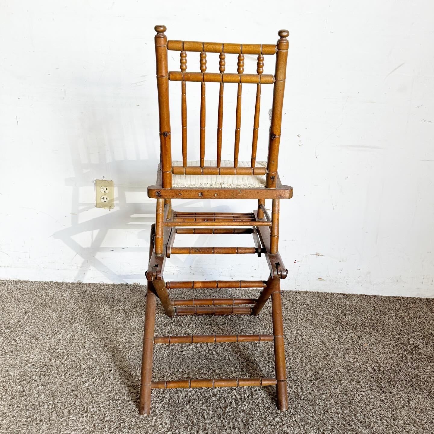 Antique Wooden Folding High Chair 1