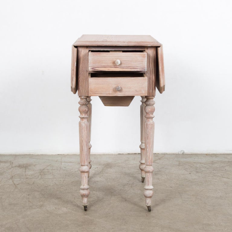 Antique Wooden Folding Table on Wheels at 1stDibs