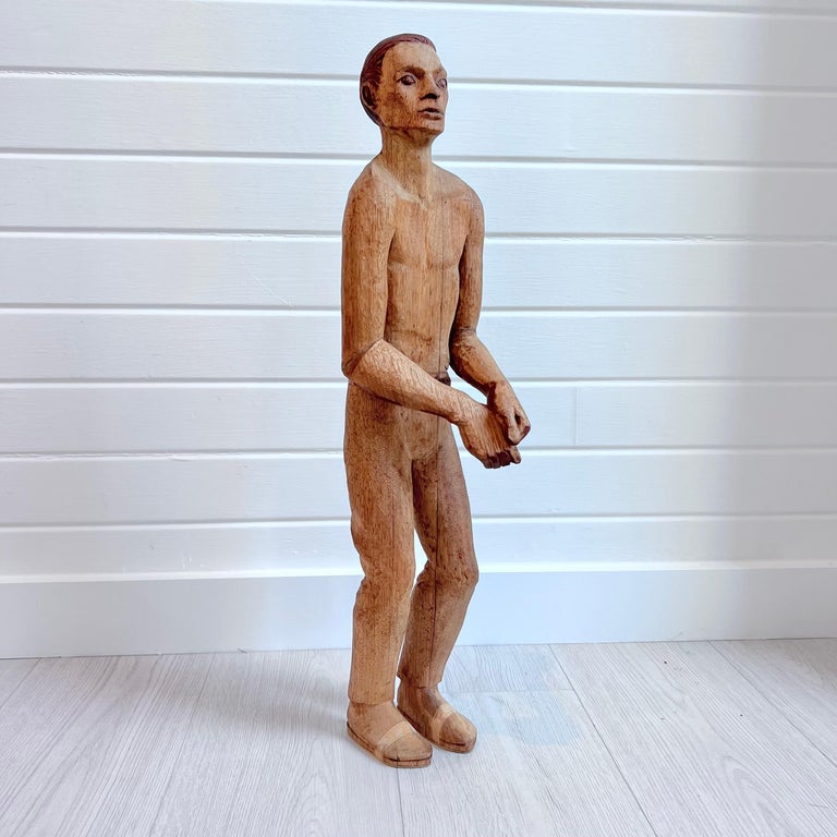 Antique Wooden Folk Art Male Figure, Early 20th century USA For Sale at  1stDibs