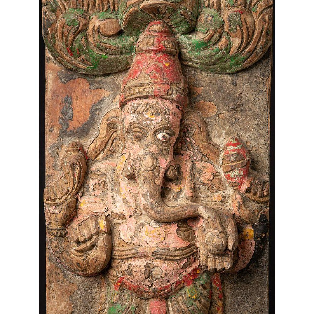 Antique Wooden Ganesha Statue from India For Sale 3