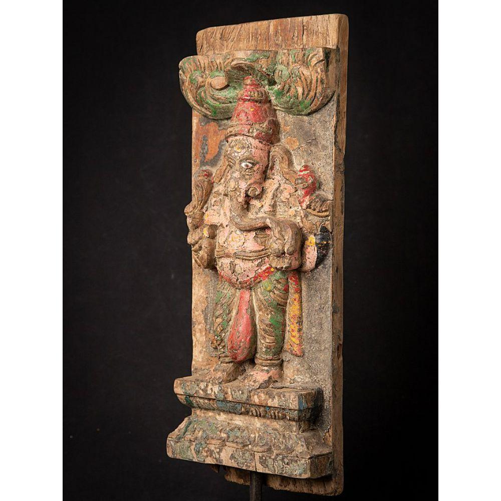 Antique Wooden Ganesha Statue from India For Sale 4