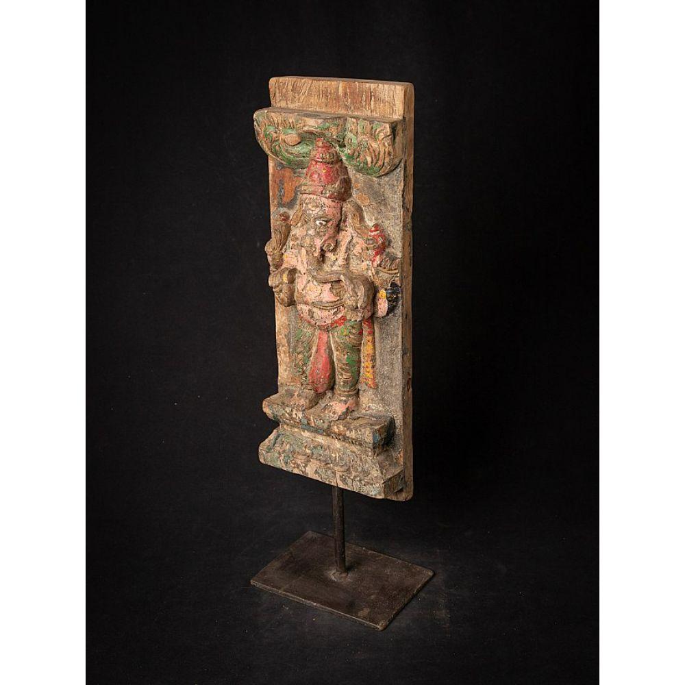 Antique Wooden Ganesha Statue from India For Sale 6