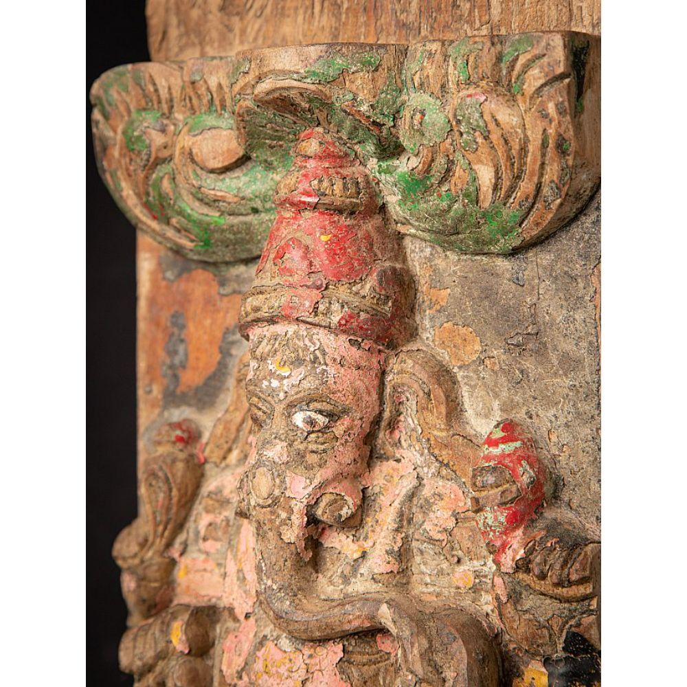 Antique Wooden Ganesha Statue from India For Sale 9