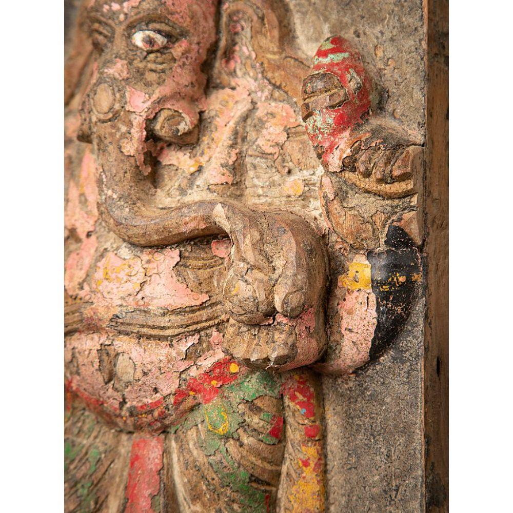 Antique Wooden Ganesha Statue from India For Sale 10