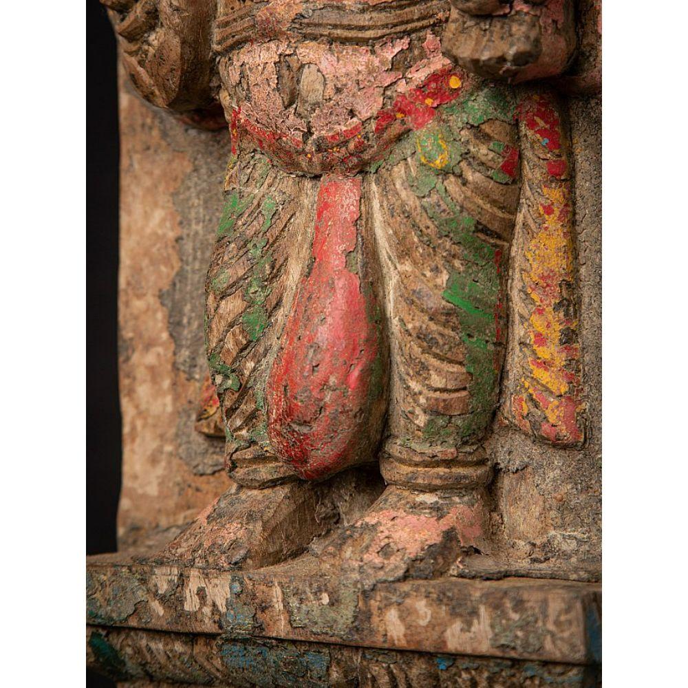 Antique Wooden Ganesha Statue from India For Sale 12