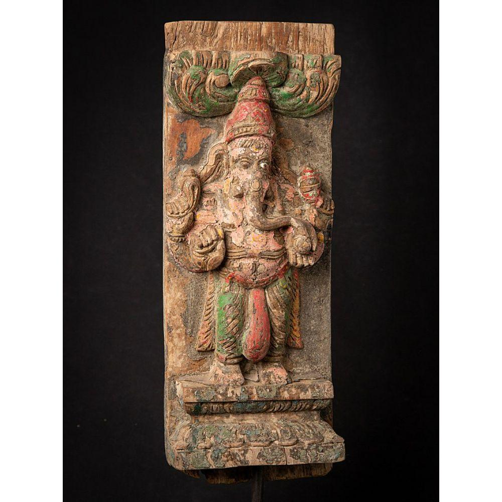 18th Century and Earlier Antique Wooden Ganesha Statue from India For Sale