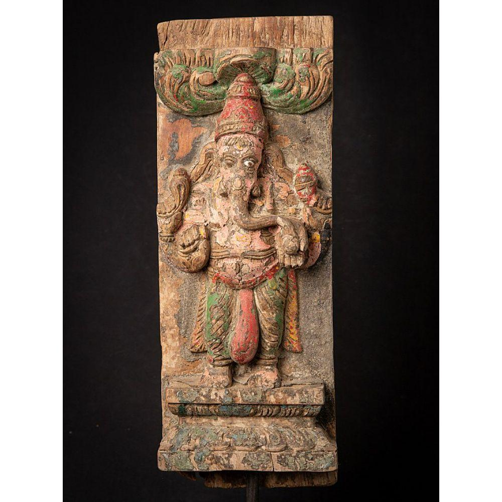 Antique Wooden Ganesha Statue from India For Sale 2